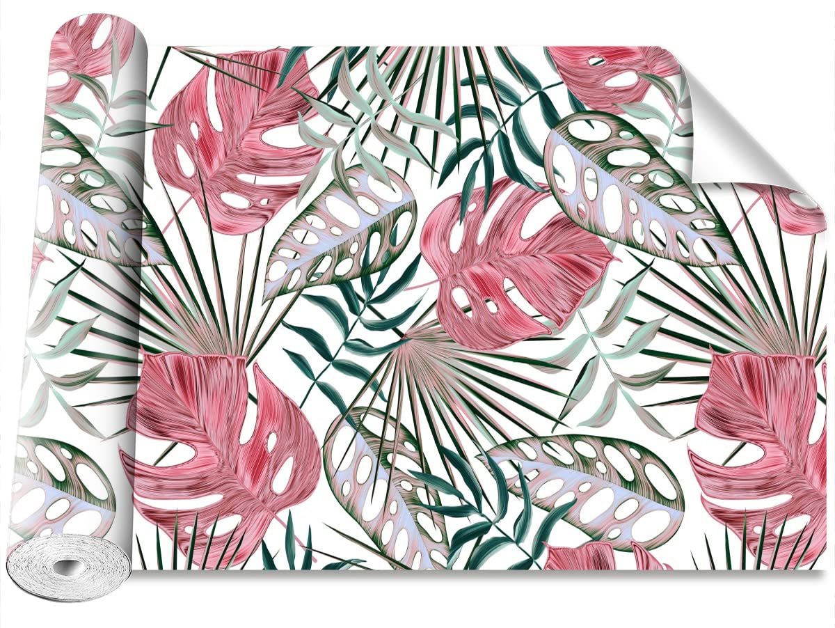 Papier peint auto-adhésif feuilles tropicales Tulup 104x70cm pour décoration murale de salon