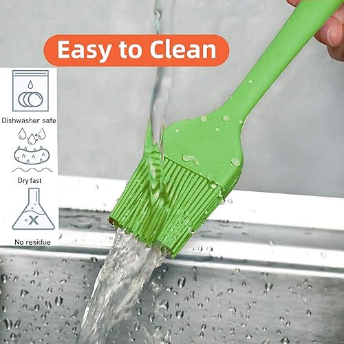 Vista 13 de Ortarco Cepillo de silicona para repostería, para hornear, cocinar, barbacoa, parrilla, aceite para untar salsa de mantequilla, paquete de 4