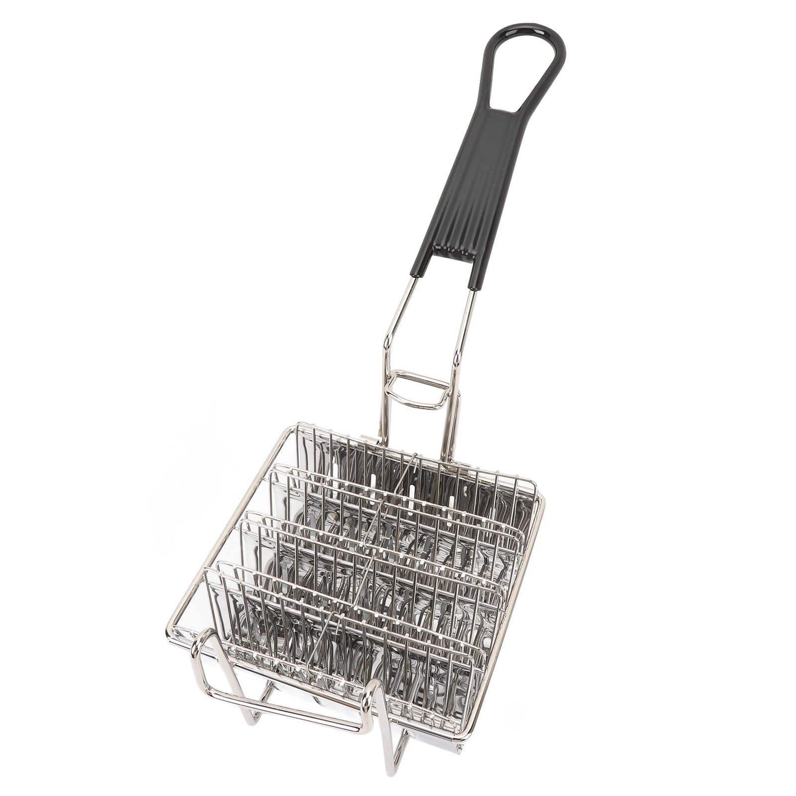 Jiawu Cesta para Freidora de Concha de Taco, Cesta para Freidora de Taco de Acero Inoxidable de 4 Conchas, para Soporte de con Desmontable y Gancho Frontal para el Hogar, Restaurante, Cocina, Fácil de