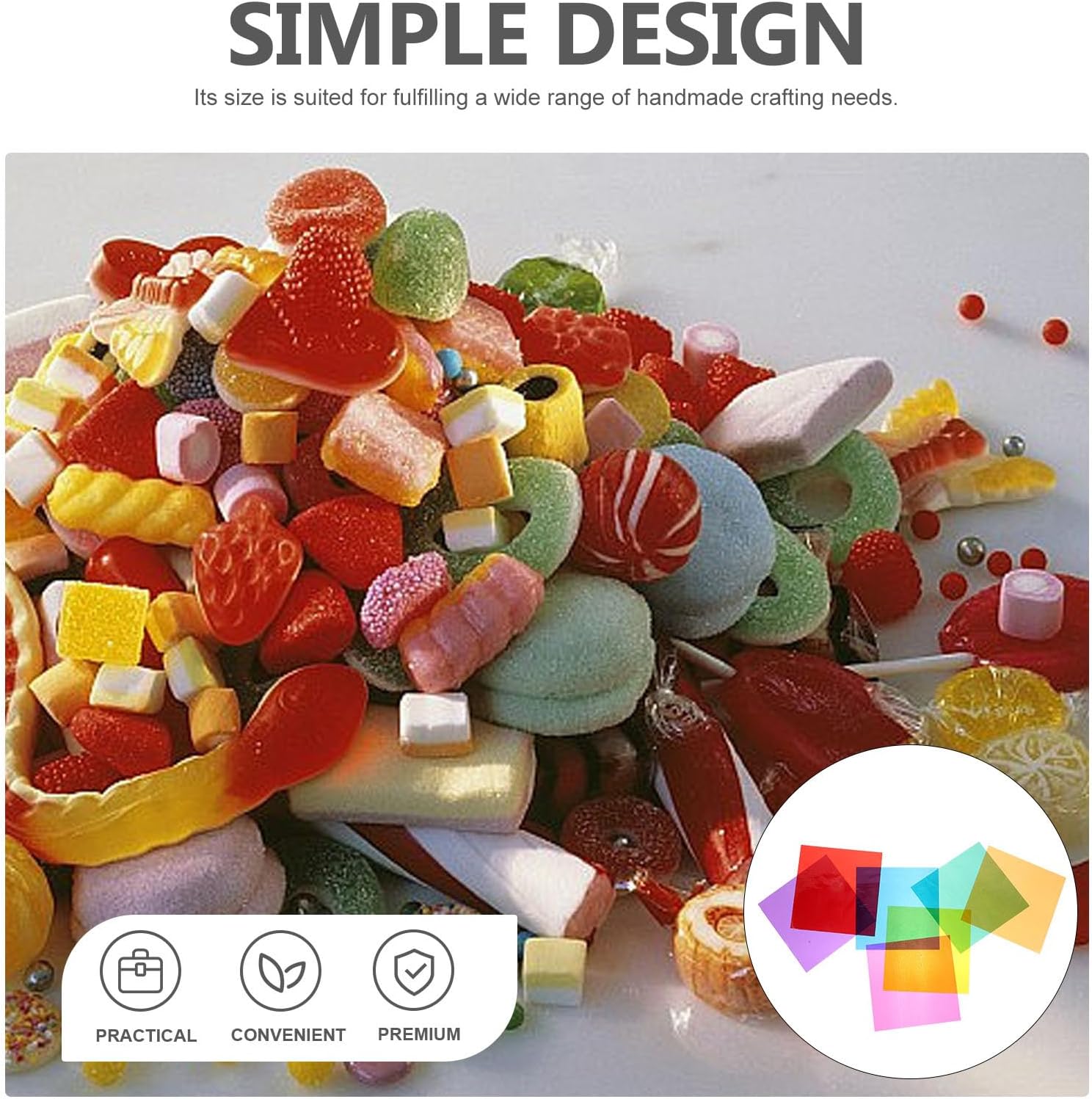 TOKIDNY Colored Cellophane Sheets Wraps for DIY Craft Supplies, 84pcs Candy Wrapping Paper, 7 Colors 10x10cm, Suitable for Gift Wrapping and Decorative Arts Projects