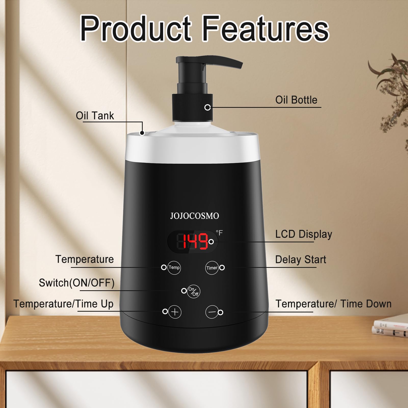 Calentador de Aceite de Masaje, Calentador Profesional de Loción de Masaje SPA, Calentador de Crema de Aceite para Salón, Uso en Casa, con 2 Dispensadores de Botella de Aceite