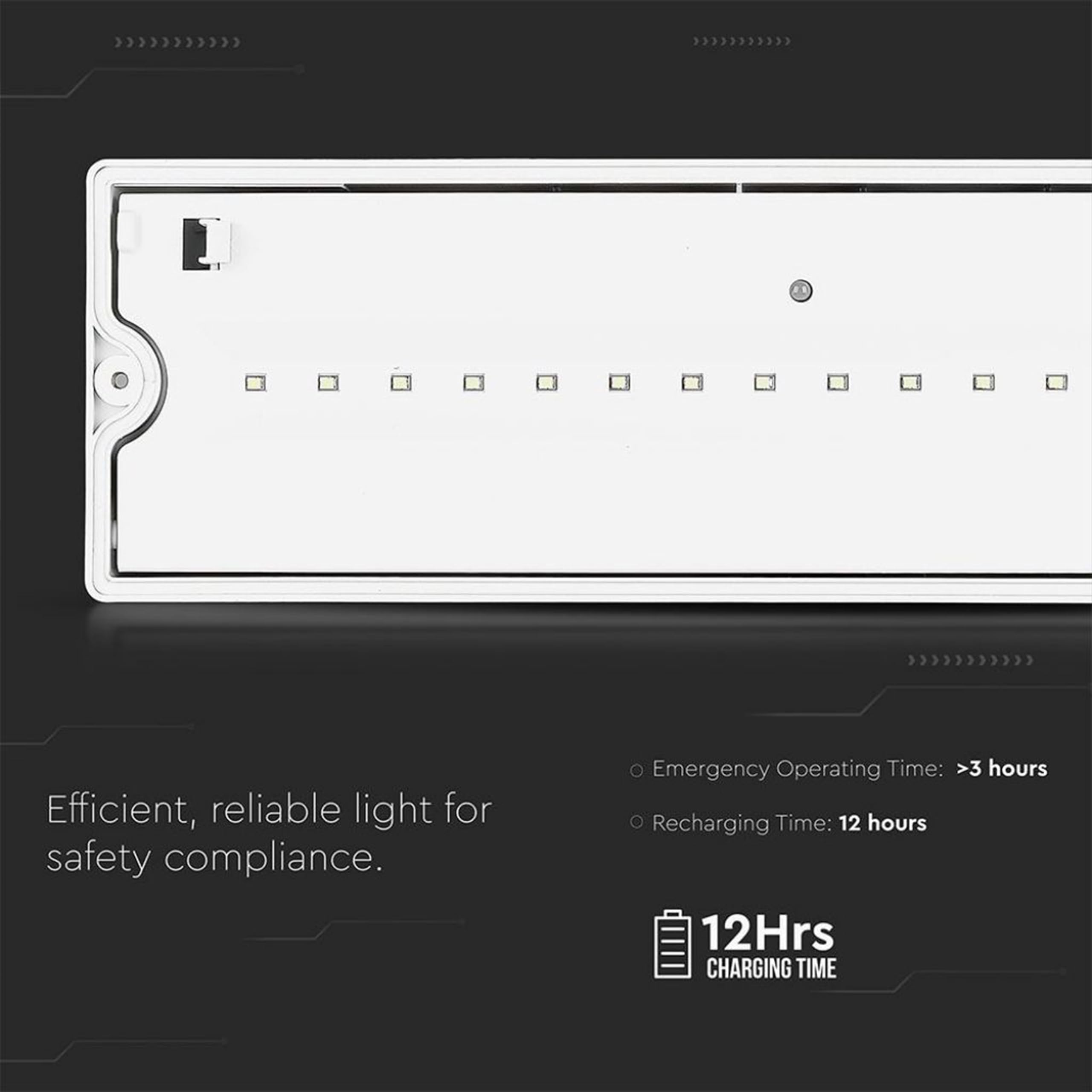 V-TAC Lampe de Secours LED 3W pour Plafond et Mur - Éclairage de Sortie de Secours avec Batterie - Autonomie 3 Heures - IP65 - Lampe pour Issue - Exit - 4 Signalisations Incluses - Lumière 4000K