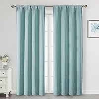 Vista 66 de Cortinas opacas para dormitorio, sala de estar, juego de 2 paneles de 54 pulgadas de largo, cortinas de oscurecimiento de habitación con aislamiento