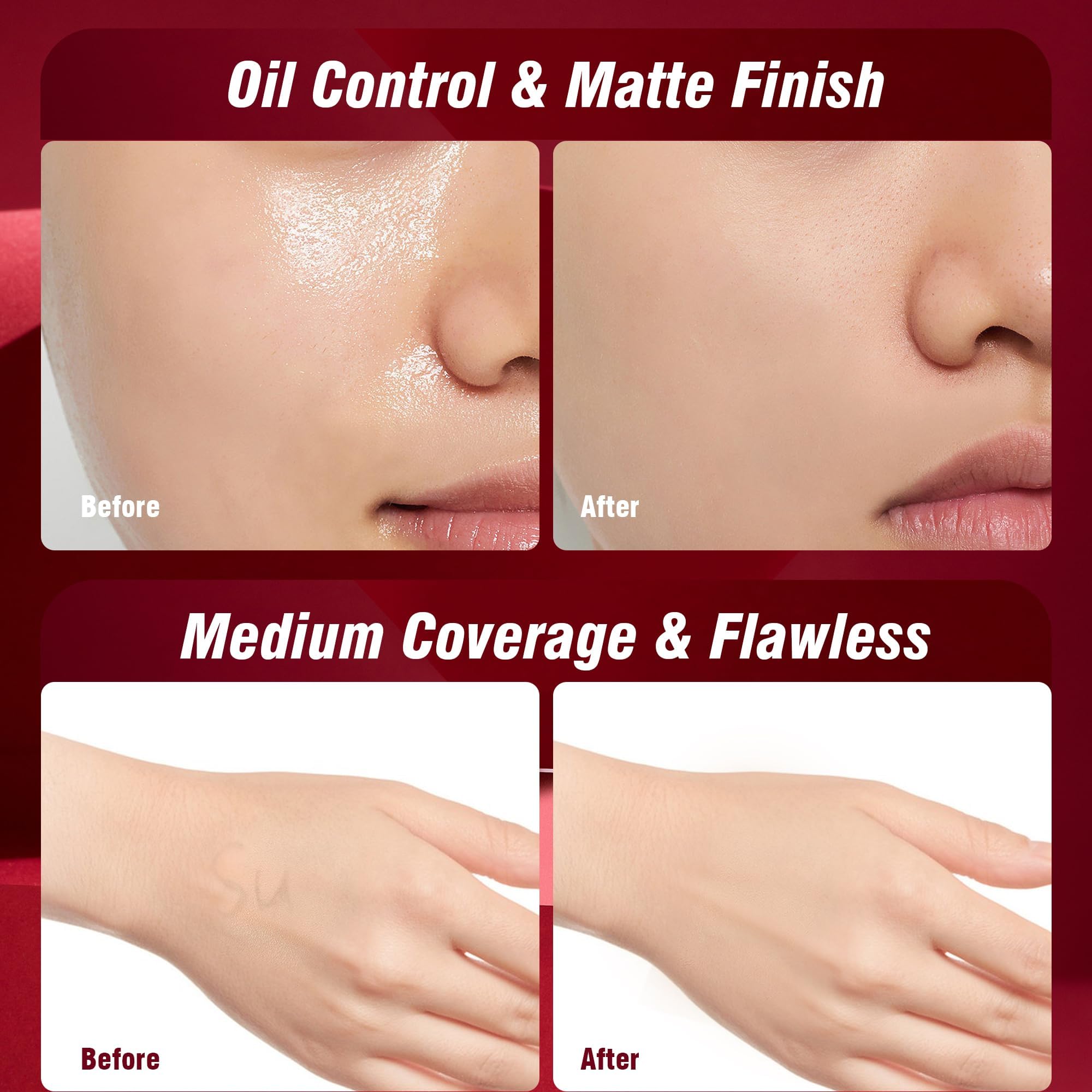 Base de Maquillaje Impermeable Acabado Mate Larga Duradero 30g Beige