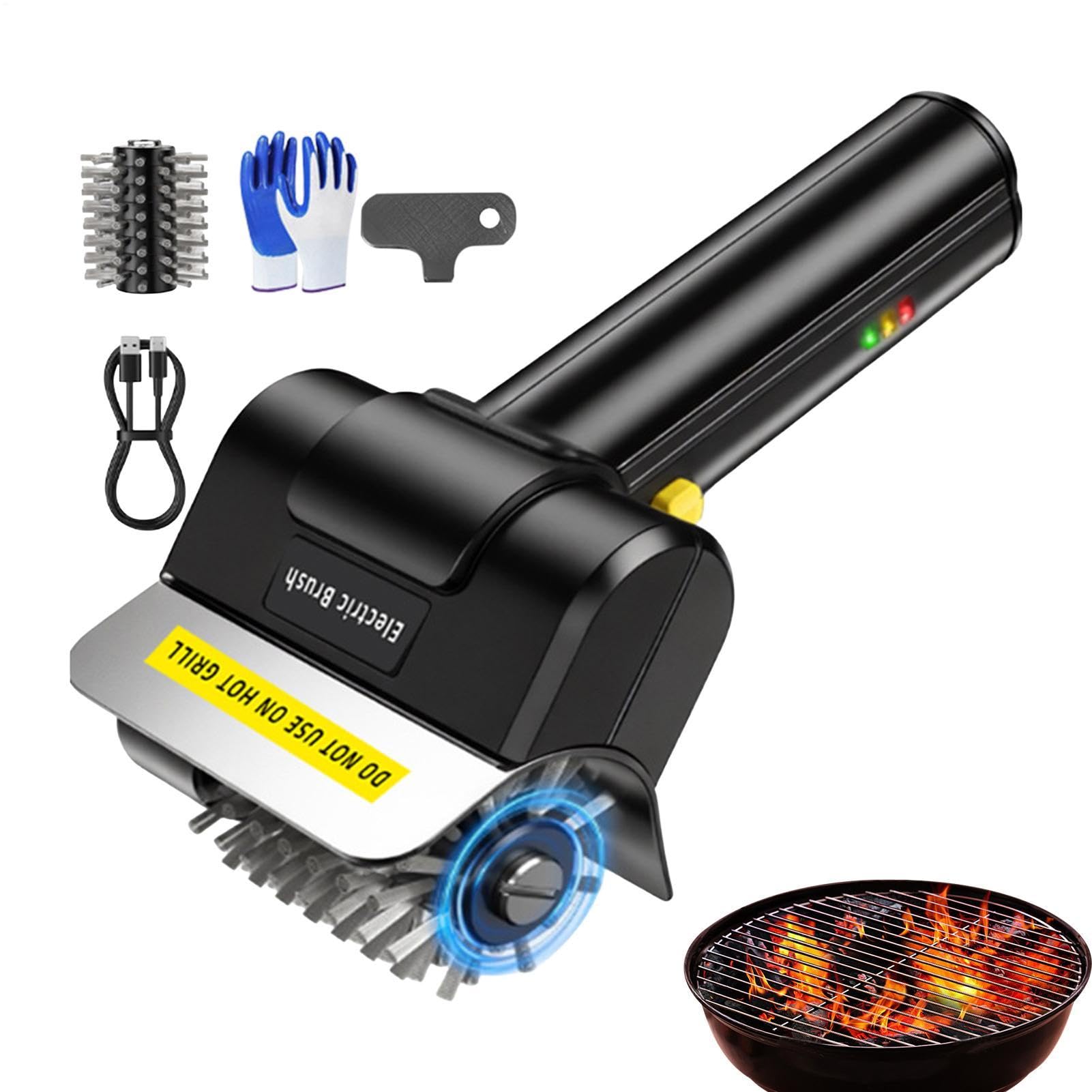 Cepillo Eléctrico para Barbacoa - Limpiador De Parrilla Recargable, Limpiador Recargable Inalámbrico, 90 Min De Autonomía, Herramienta Automática De Limpieza De Barbacoa para El