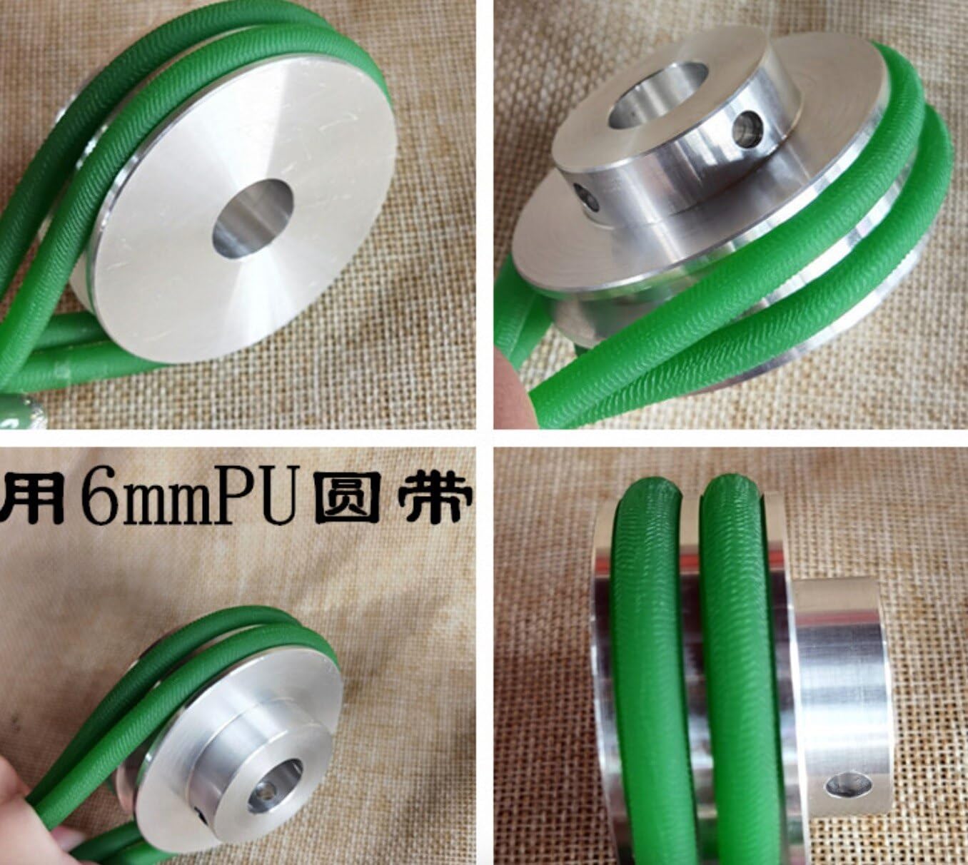 Polea de doble ranura de 60 mm - Polea de correa trapezoidal de aleación de aluminio - Juego de 2 piezas(20mm)