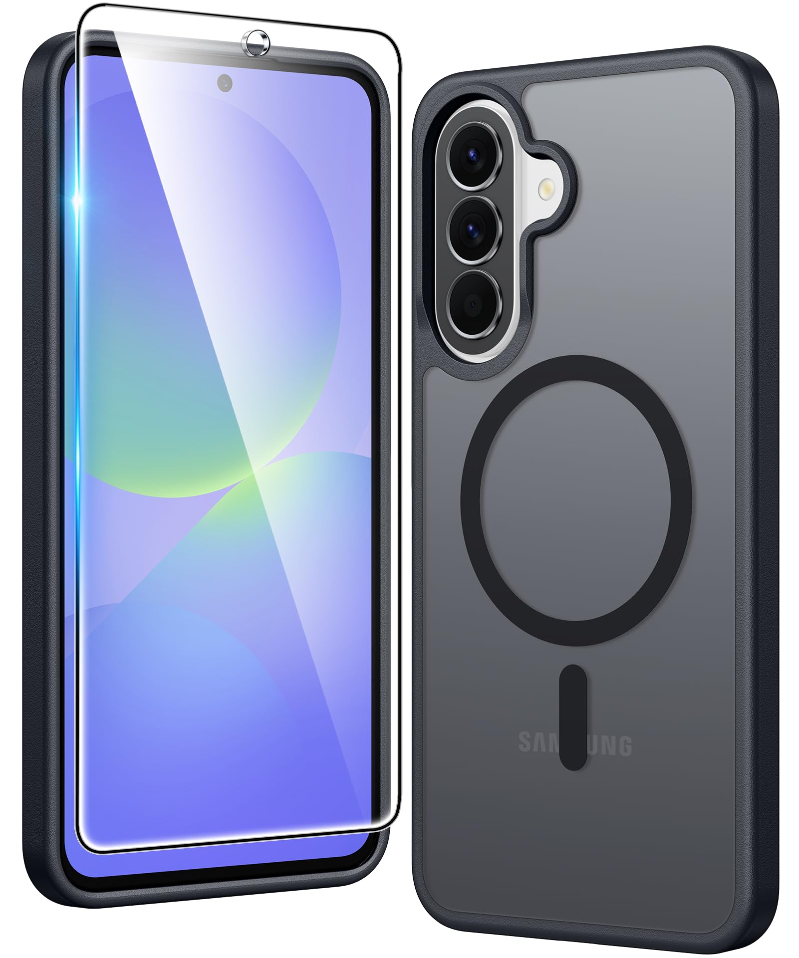 FNTCASE for Galaxy A37-5G Phone Case Samsung Galaxy A36 Clear Phonecase | Compatible with Magsafe, Screen Protector, Anti Yellowing, Military Grade Drop Protection, Shockproof, Translucent Cover