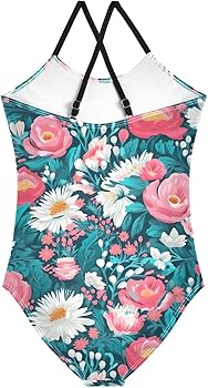 Amazon.com: Toddler White Daisy Flower One Piece Swimsuits for