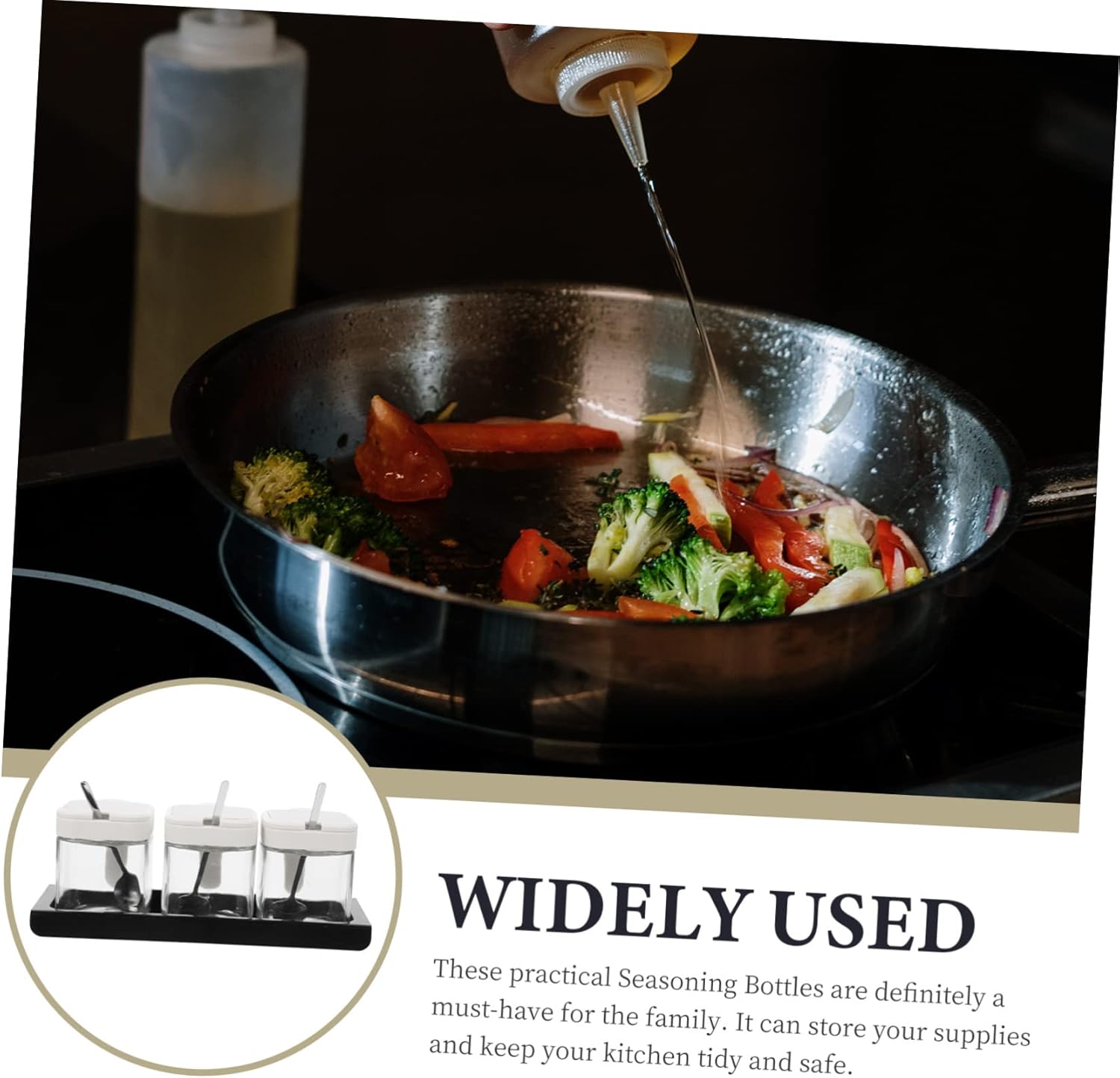 Multi-function Spice Jar Kit Condiment Container Lidded Salt Sugar Seasoning