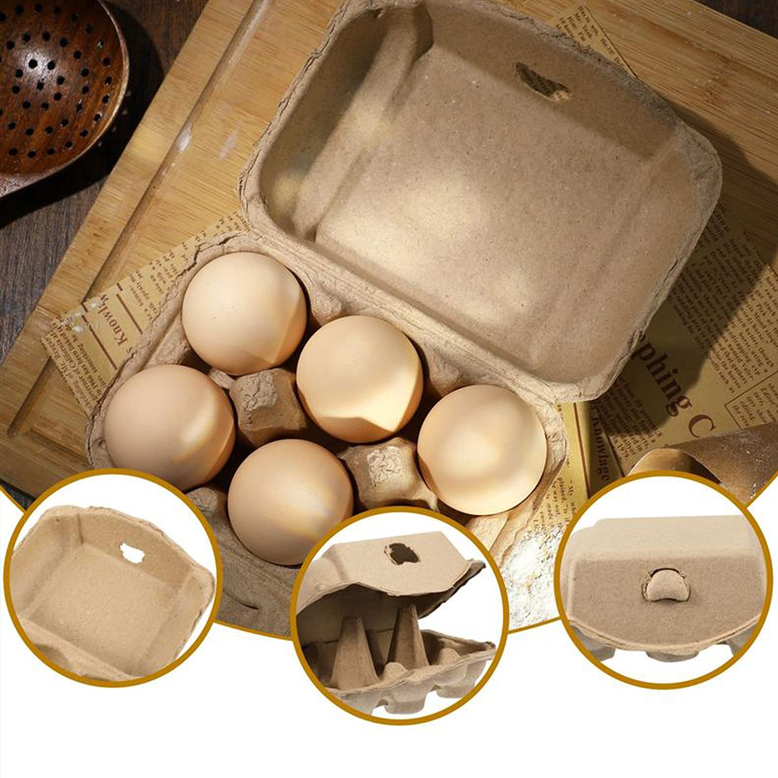 Eierkartons Mit Deckel – 45 Stück, Aus Papierzellstoff Für 8 Eier, 19,8x10,9x6,9 Cm – Platzsparend & Hygienisch