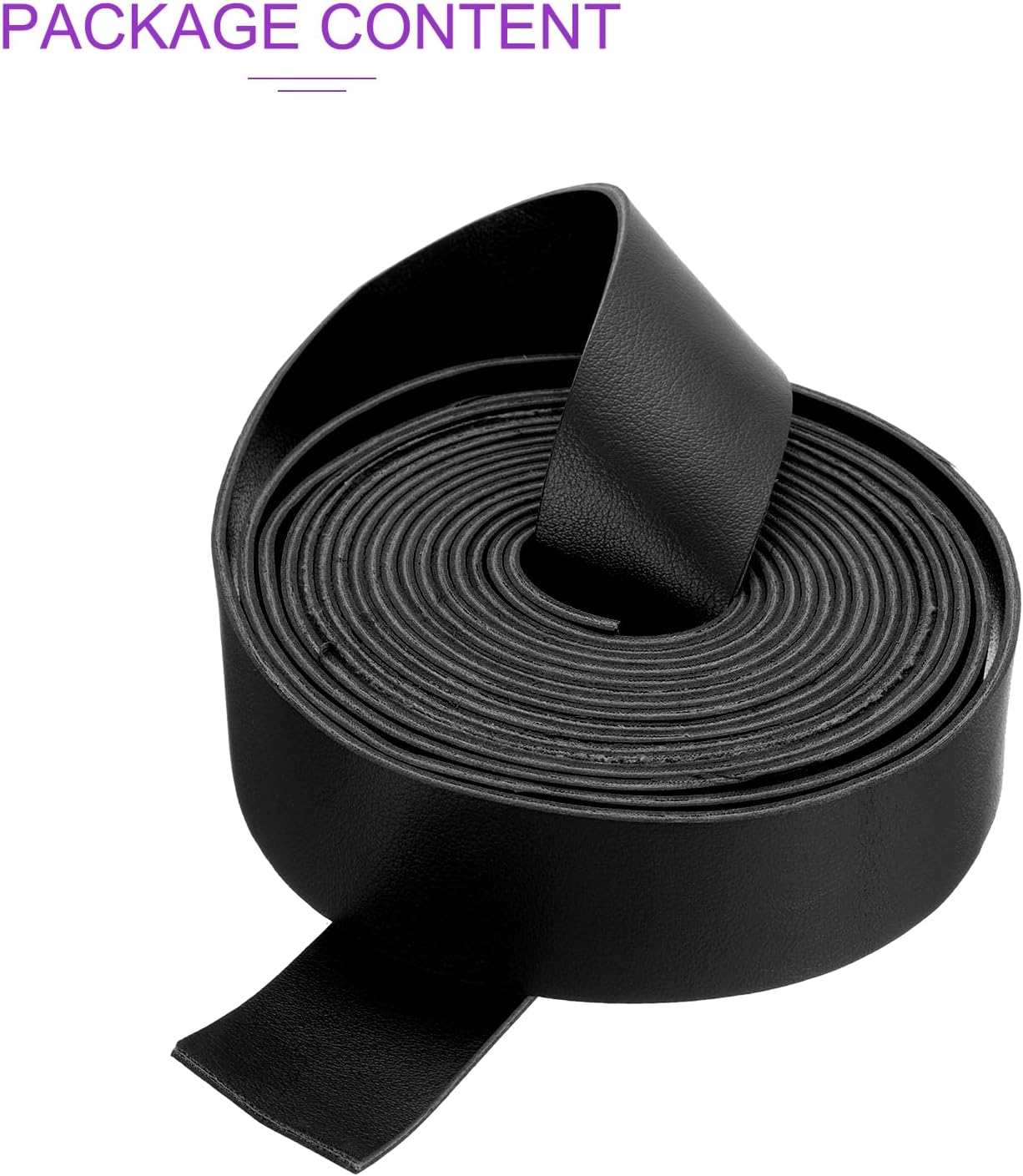 DMiotech 1 Pack Double Sided 1.5 Inch x 5 Yard Faux Leather Strip Furniture Cover Fabric Skin Black PU Leather Roll for Handmade DIY Craft Projects