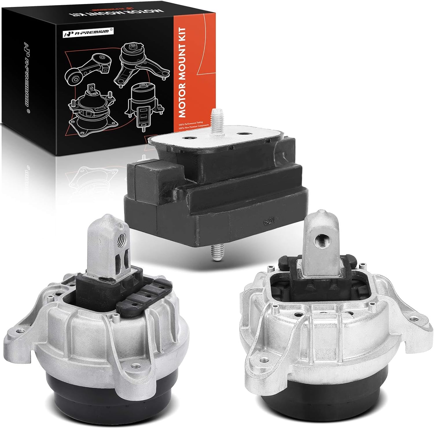 A-Premium 3PCS Engine Motor Mount Transmission Mount Set Compatible with BMW 535i 2011-2016 535i GT 640i 640i Gran Coupe 740I 740LI 740Li xDrive 3.0L, Automatic Transmission RWD, Replace# 22116777365