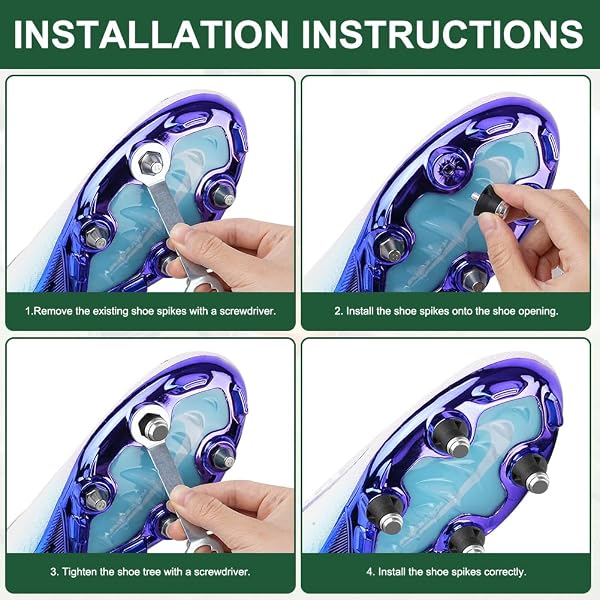 Flintronic 12/20 Pezzi Tacchetti da Calcio, Tacchetti Antiscivolo,per Ferro Avvitabili Allenamento Atletico - 5