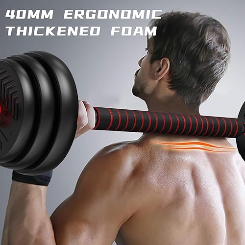 Miniatura 5 de Adjustable Dumbbell Set, 4 in 1 Weight Set with 90LBS Total, Convertible DumbbellsBarbellKettlebellPush-Up Stands, Home Gym Equipment with