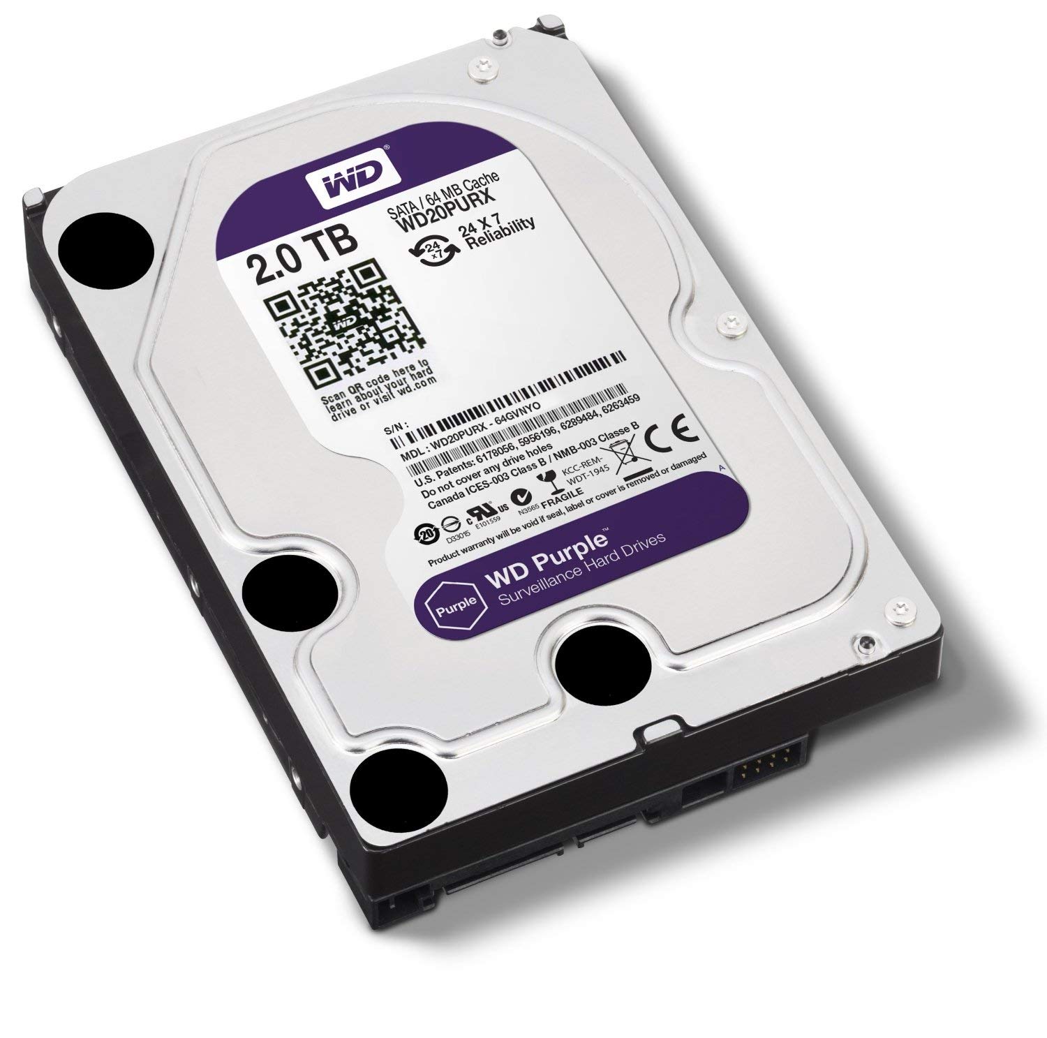 送料無料「注意」ジャンク品 WD20PURZ HDD Purple 2TB 3.5インチ SATA 