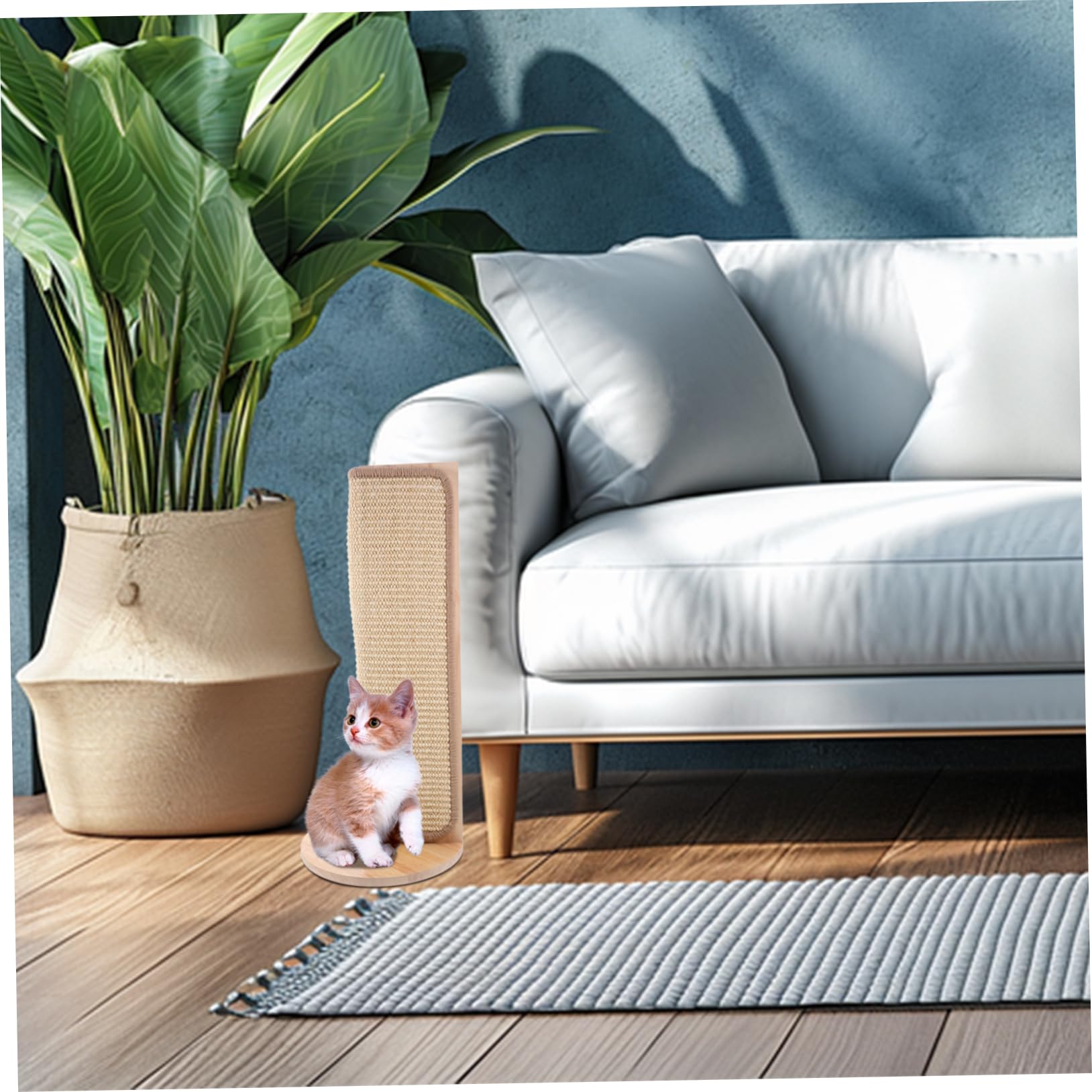 ibasenice Rascador de Sisal Natural para Gatos Protector de Esquina para Sofá, Almohadilla Resistente al Desgaste para Muebles, Adecuado para Proteger Paredes y Sofá de Arañazos de Gato