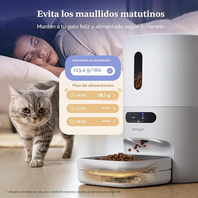 Foto 3 de 7 de Pawsync Comedero automático para Gatos con aplicación, Seguimiento Inteligente de báscula