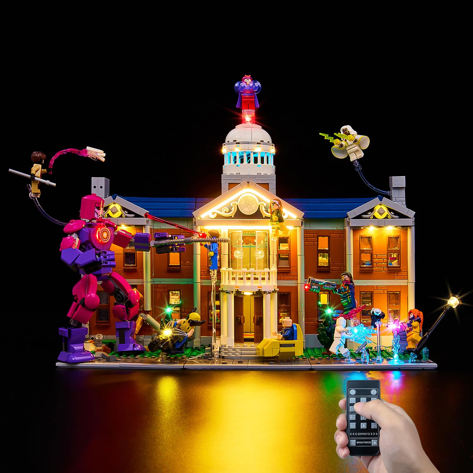Kyglaring LED Lighting Kit Compatible with Lego 76294 Set, Lighting Accessories Compatible with Marvel X-Men The X-Mansion, Lights Only, RC Version.