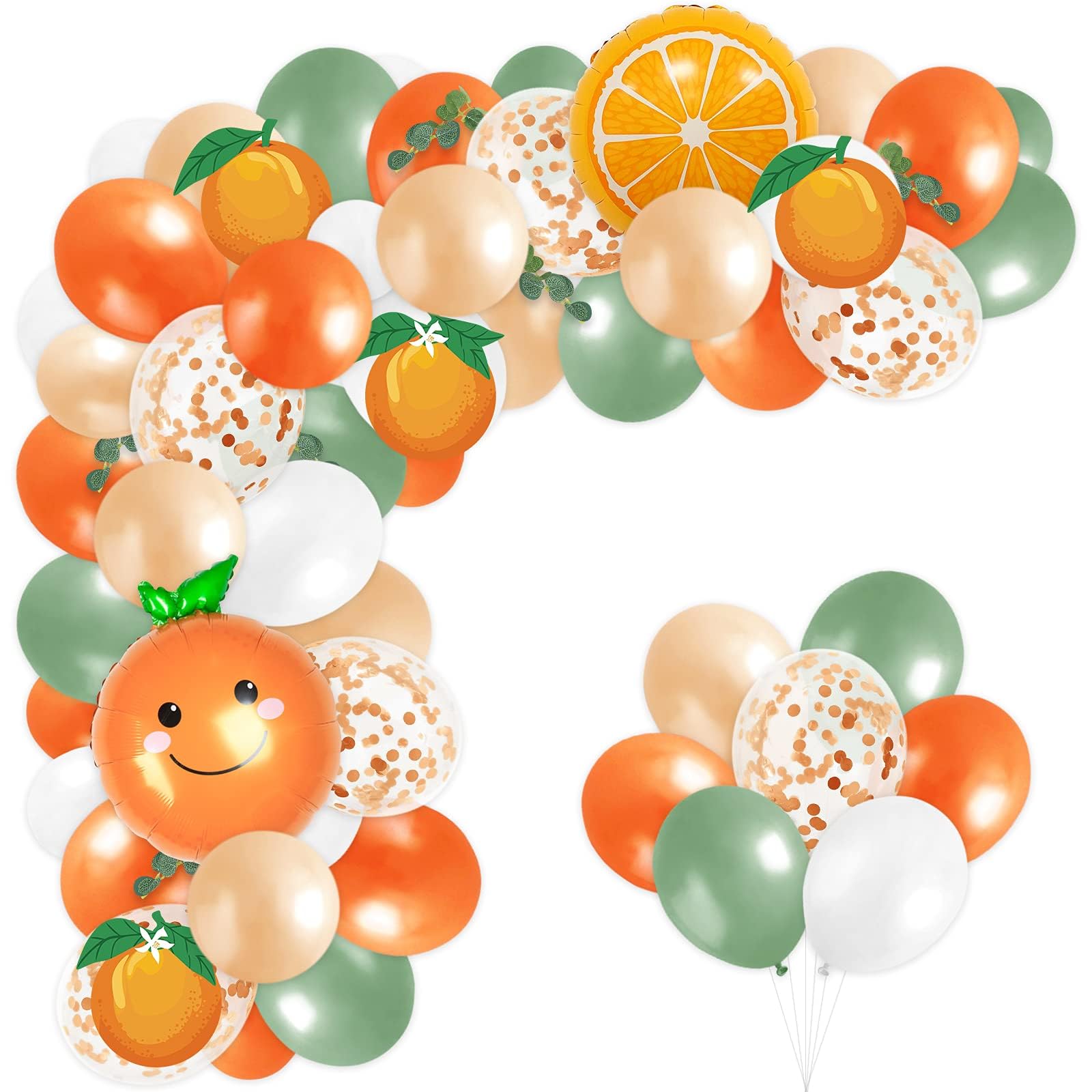 Little Cutie Baby Shower Decorations Orange Balloons Arch Garland Kit Foil Balloons Champaign Gold Confetti Balloons & Clementine Cutouts & Tools for Birthday Decorations Wedding Party Supplies