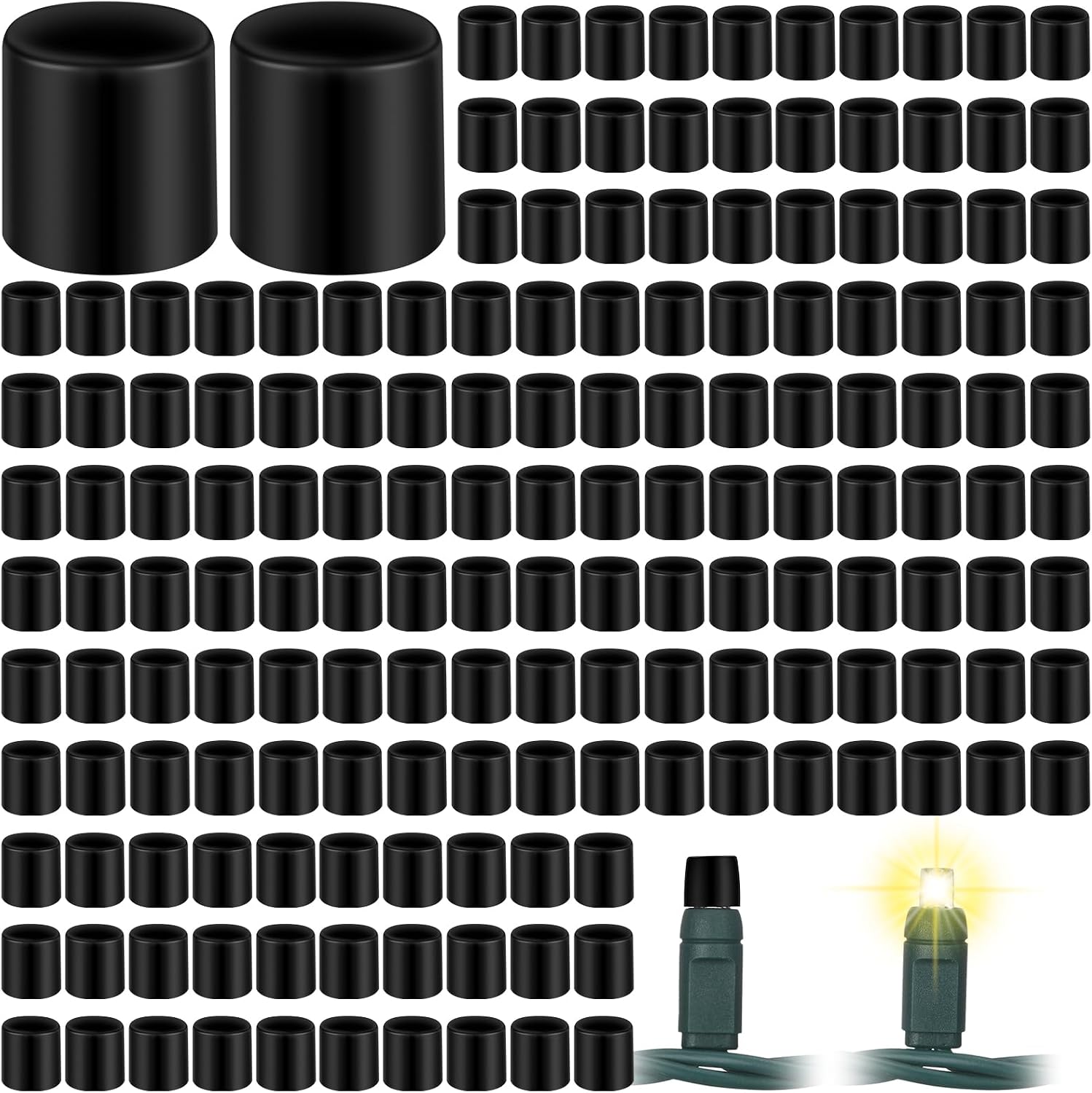 100 Pcs No Glow Blackout Caps for 5mm LED String Lights