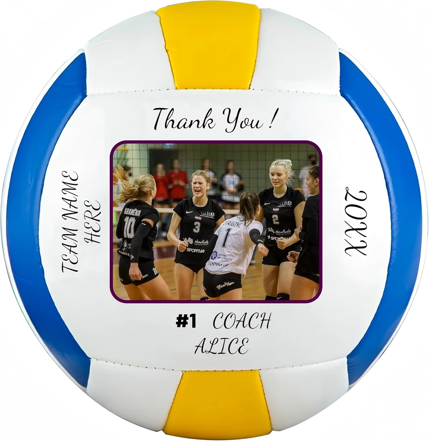 Personalized Custom Official Volleyball with Name, Photo, or Text, Personalized Soft Play for Indoor and Outdoor, Customized Gift for Player, Son, Boyfriend, Dad, Fan,25.6 in