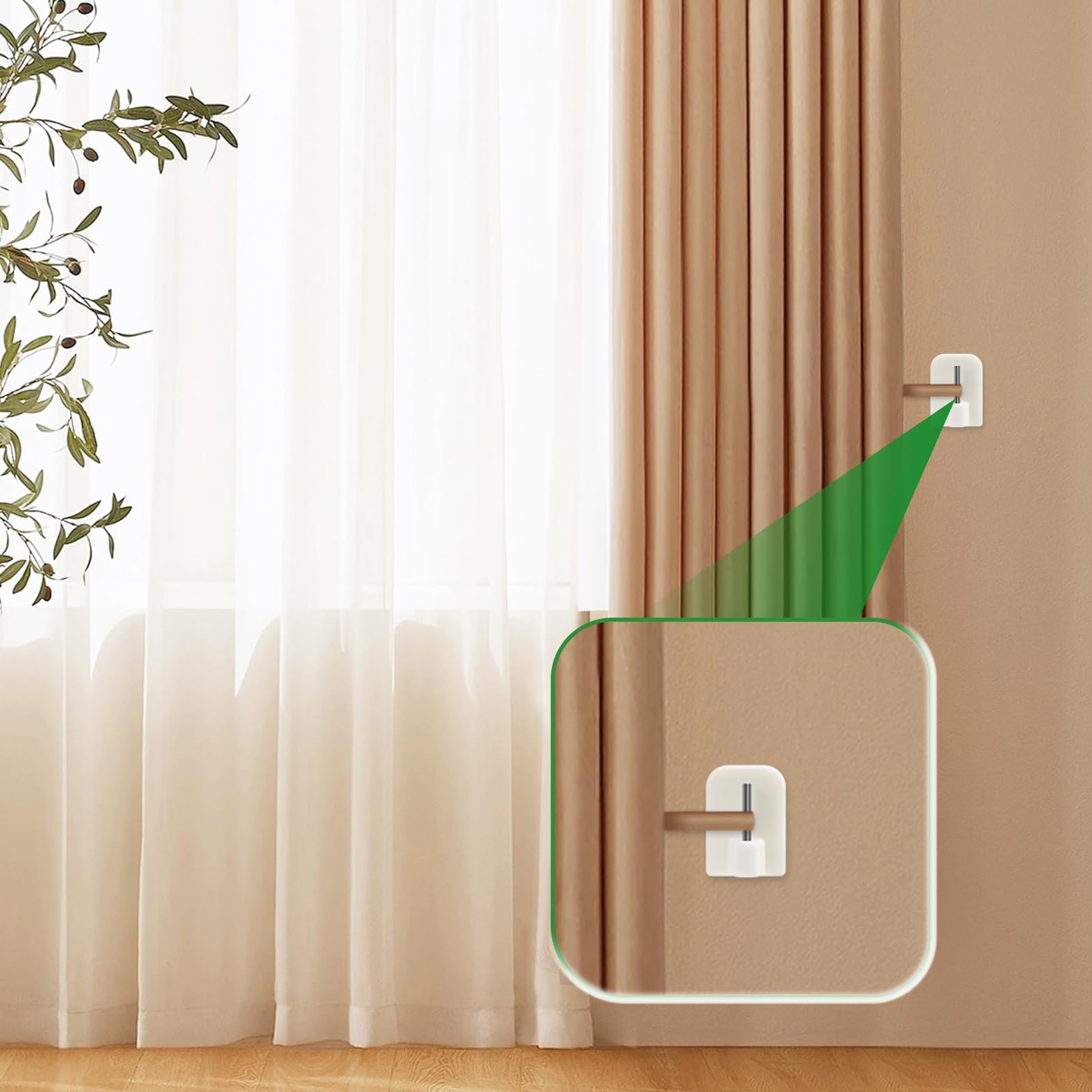 10 Ganci Autoadesivi Per Tende - Senza Forare, Per Finestre E Pareti - Foto 4