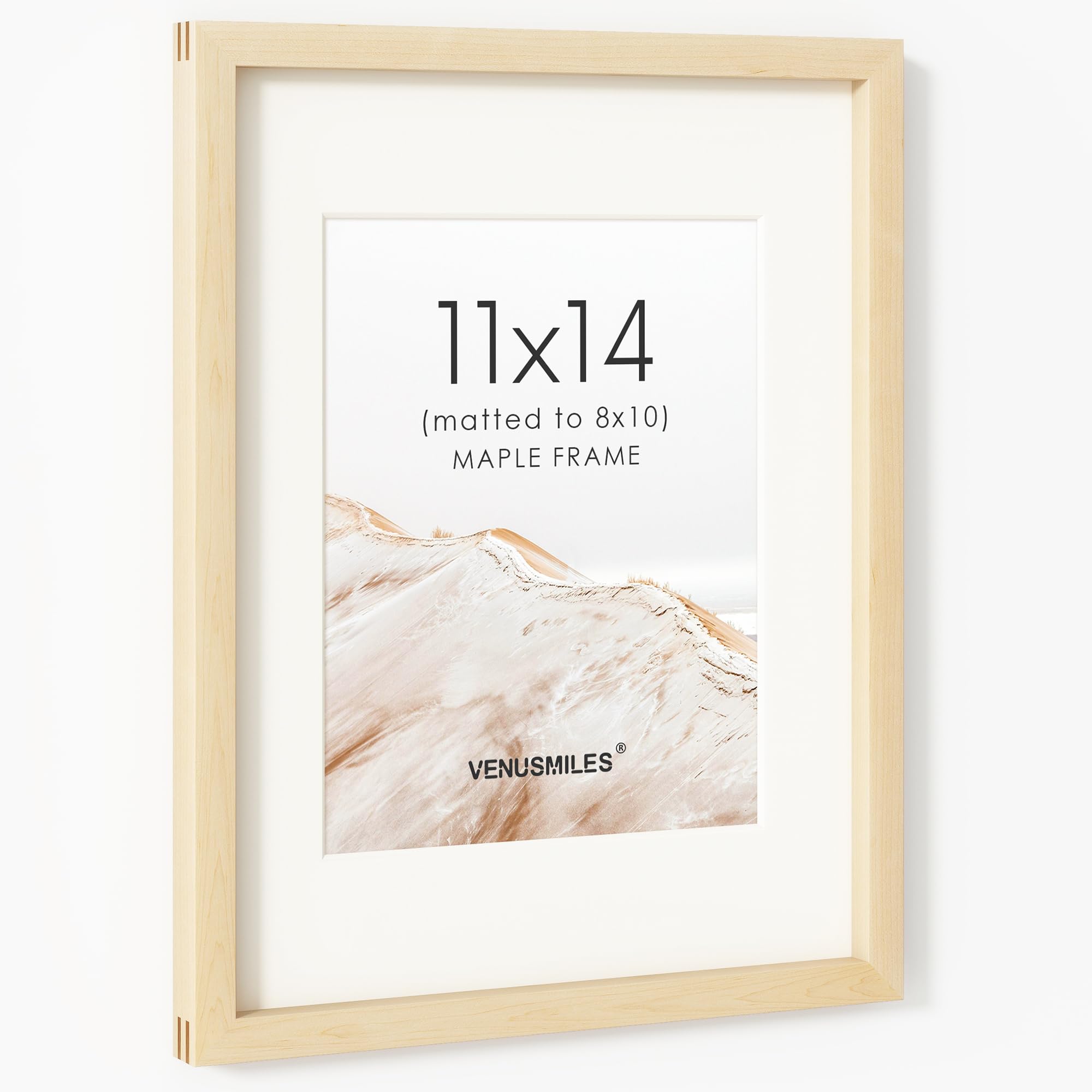 11x14 Picture Frame, USA-Sourced Natural Maple Wood Photo Collage Frame