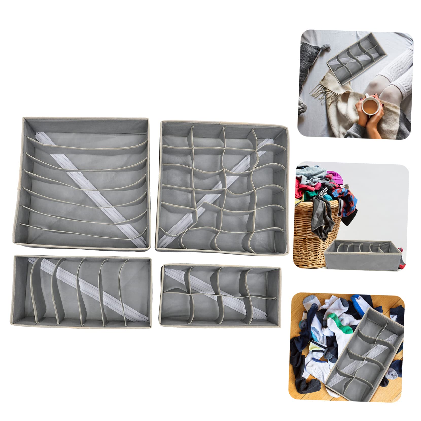 VICASKY Scatola Organizer 7 Scomparti Non Tessuto per Calze e Biancheria Intima da Cassetto