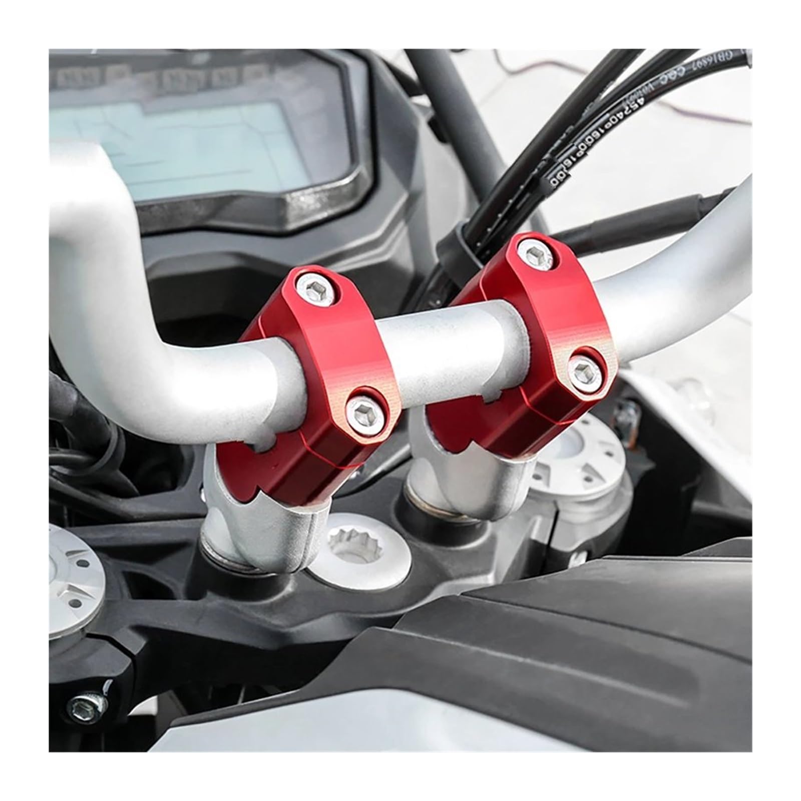 For Honda NTV650 NTV 650 Deauville 700 Varadero 125 Motorcycle Aluminum Handlebar Riser Bar Mount Handle Clamp Black Silver - 201355758