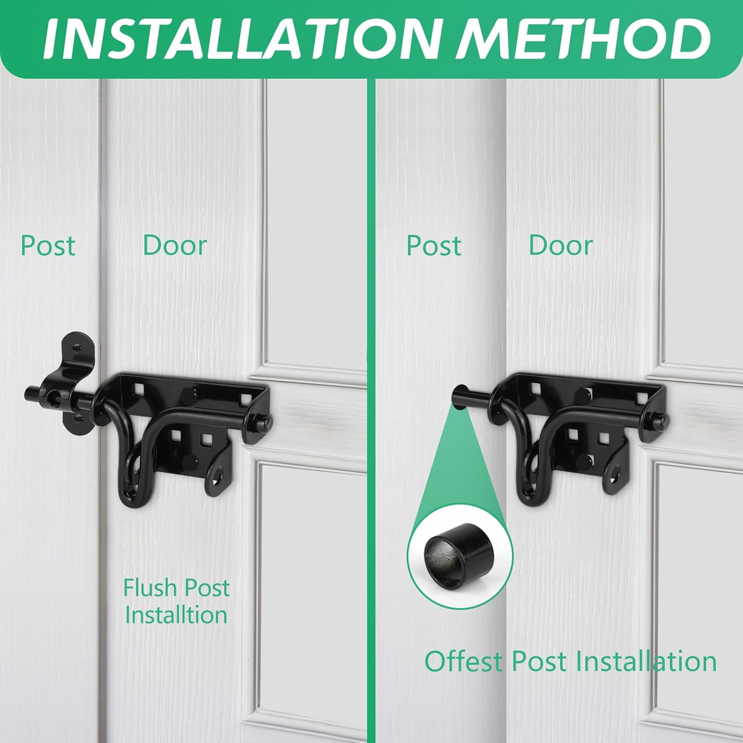 Heavy Duty Slide Bolt Gate Latch for Wooden Fence Door Lock with Padlock Hole,Solid Hardware Thickened Metal Sliding Bolt Door Locks Gate Latches for Shed Door,Wooden Fences,Barn Doors,Yard