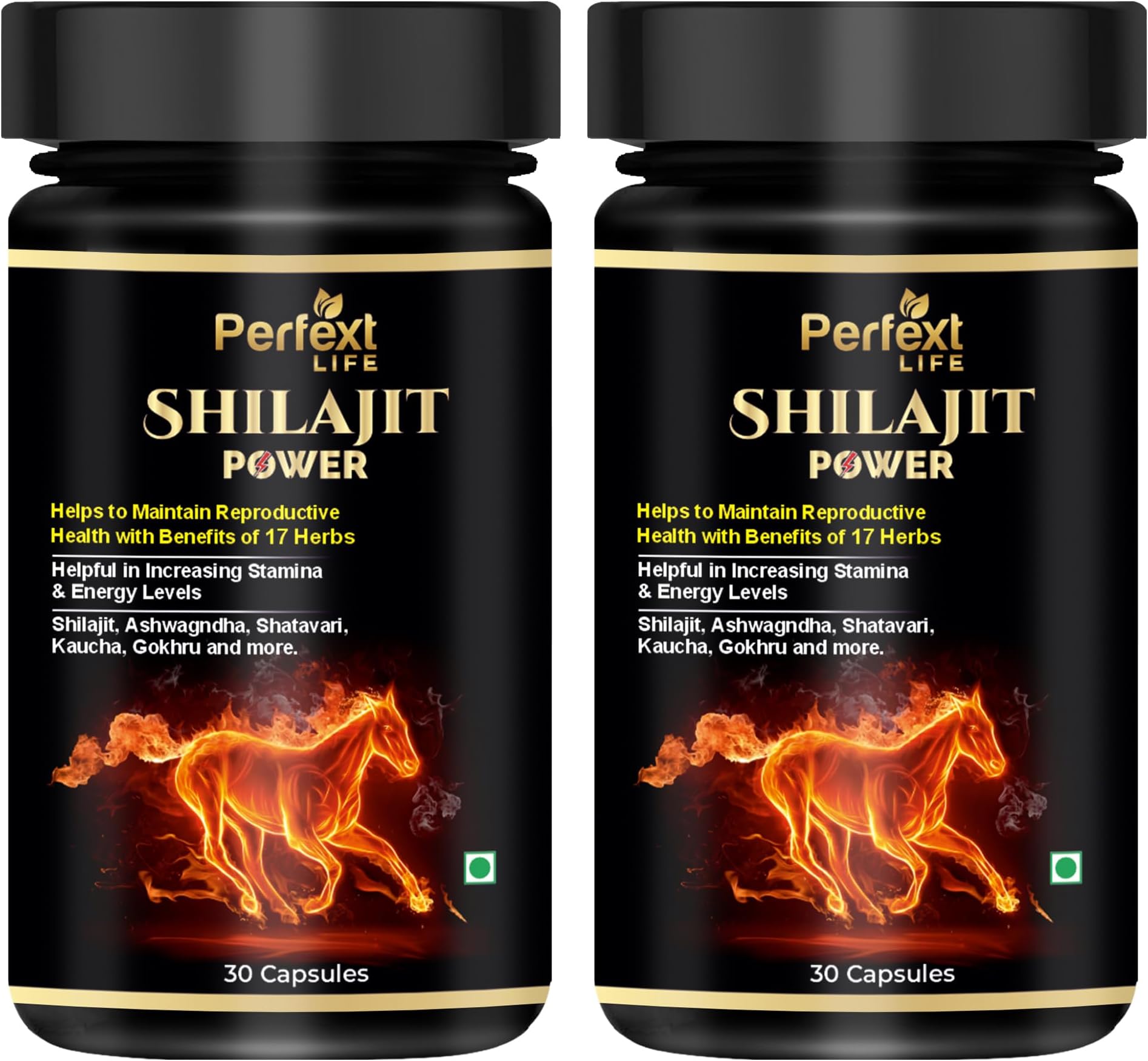 Perfext Nutraceuticals Power Capsule For Men Ayurveda Helps to Increase Strength with the Goodness of Shilajit Pack of 2 (60 Capsule)