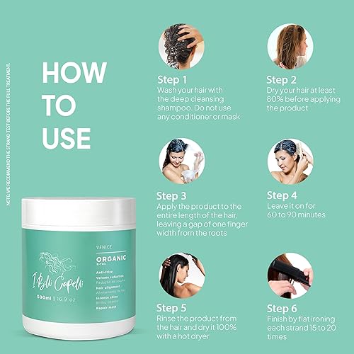 Vista 6 de I Belli Capelli Venice Botox Tratamiento capilar – Reduce el encrespamiento, suavidad, rejuvenece el cabello seco y dañado, hidratación profunda