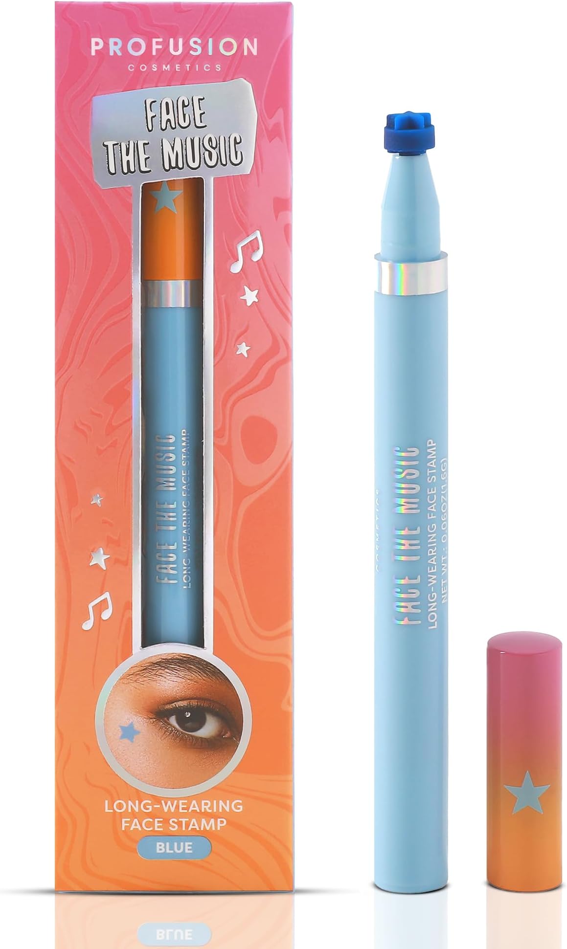 Its a Vibe The Music Face Stamp, Long wearing and quick dry formula, Colored stamp in Star, Heart and Music Note Styles for Attractive Looks
