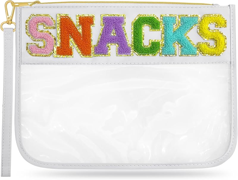 Necessaire transparente LSxia com zíper e estampa White-Snacks, 1 unidade