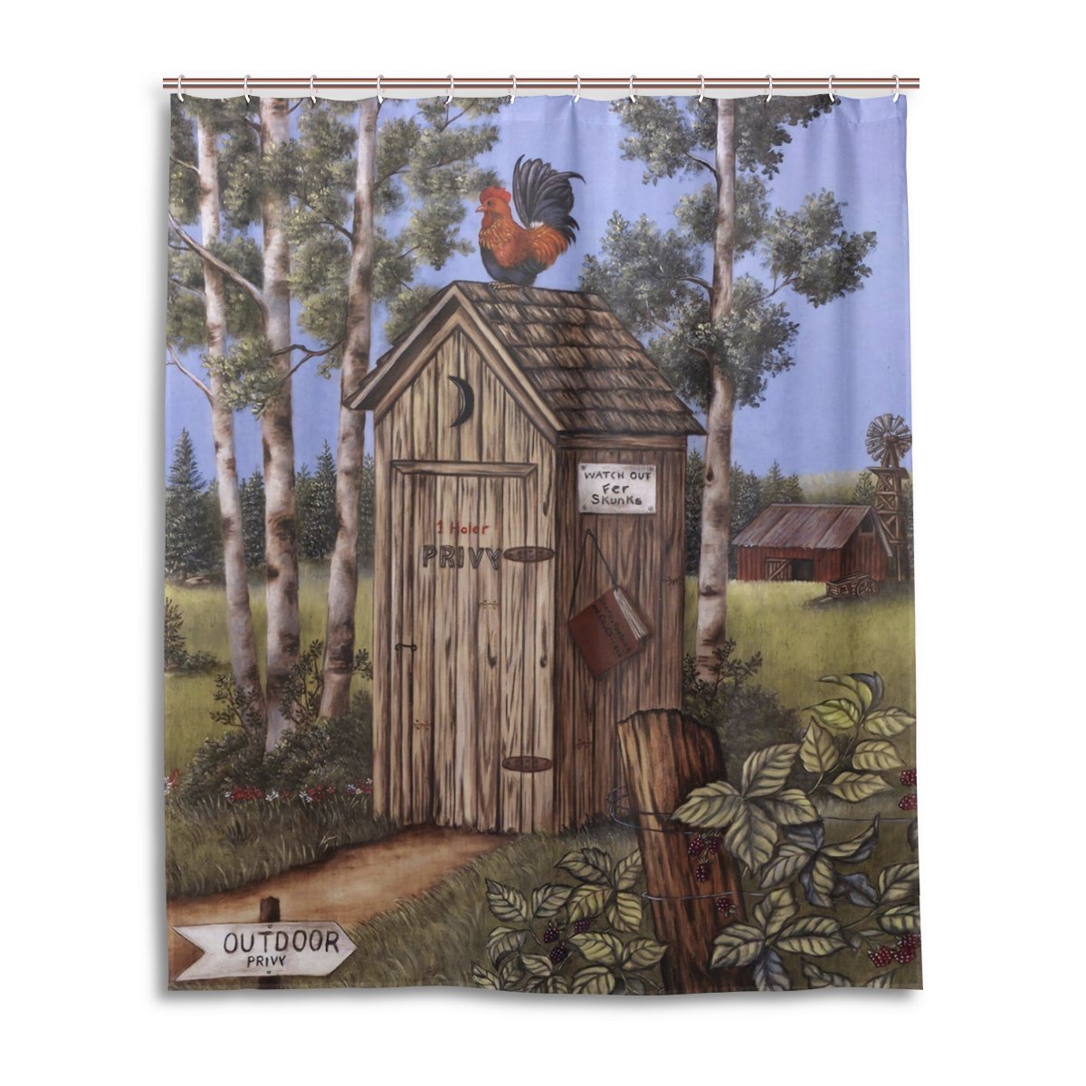 Outhouse Shower Curtains Curtains & Drapes
