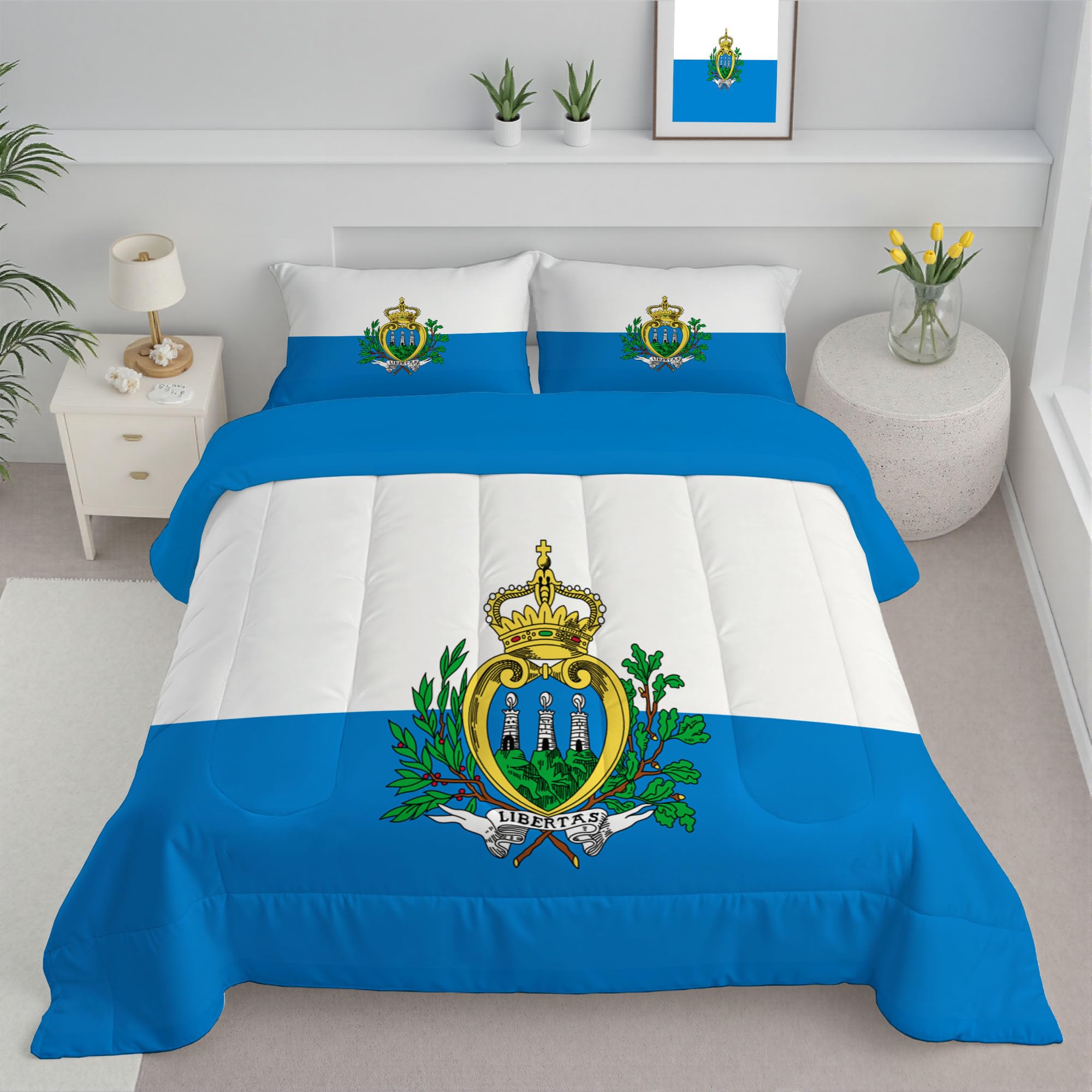 Ropa de cama de San Marino vintage con edredón de plumón reversible suave