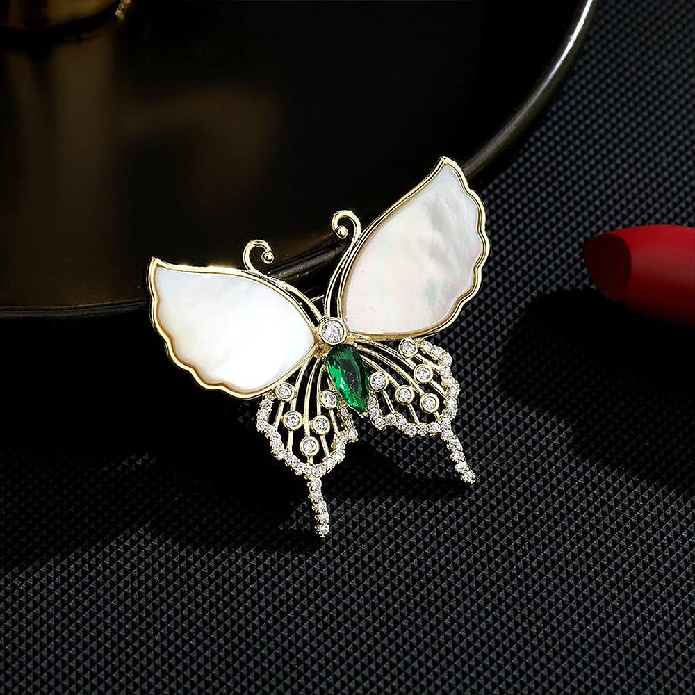 Broche de Mariposa para Mujer, Estilo alas de Concha, Broche pequeño para Solapa.