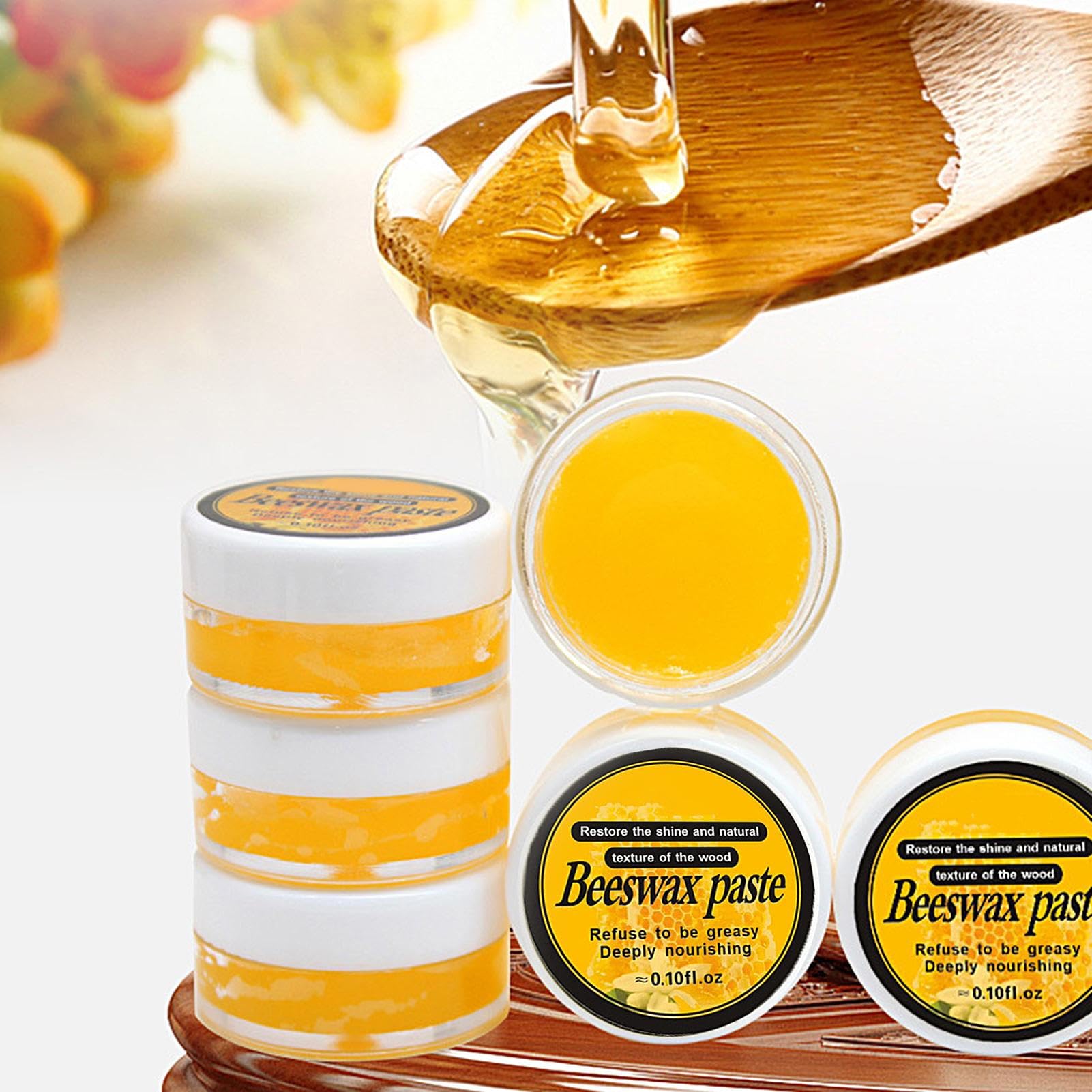 Wood Seasoning Beeswax,Beeswax Furniture Polish,Natural Traditional Beeswax Polish Wood Furniture Cleaner For Wood Doors Tables Chairs And Floors