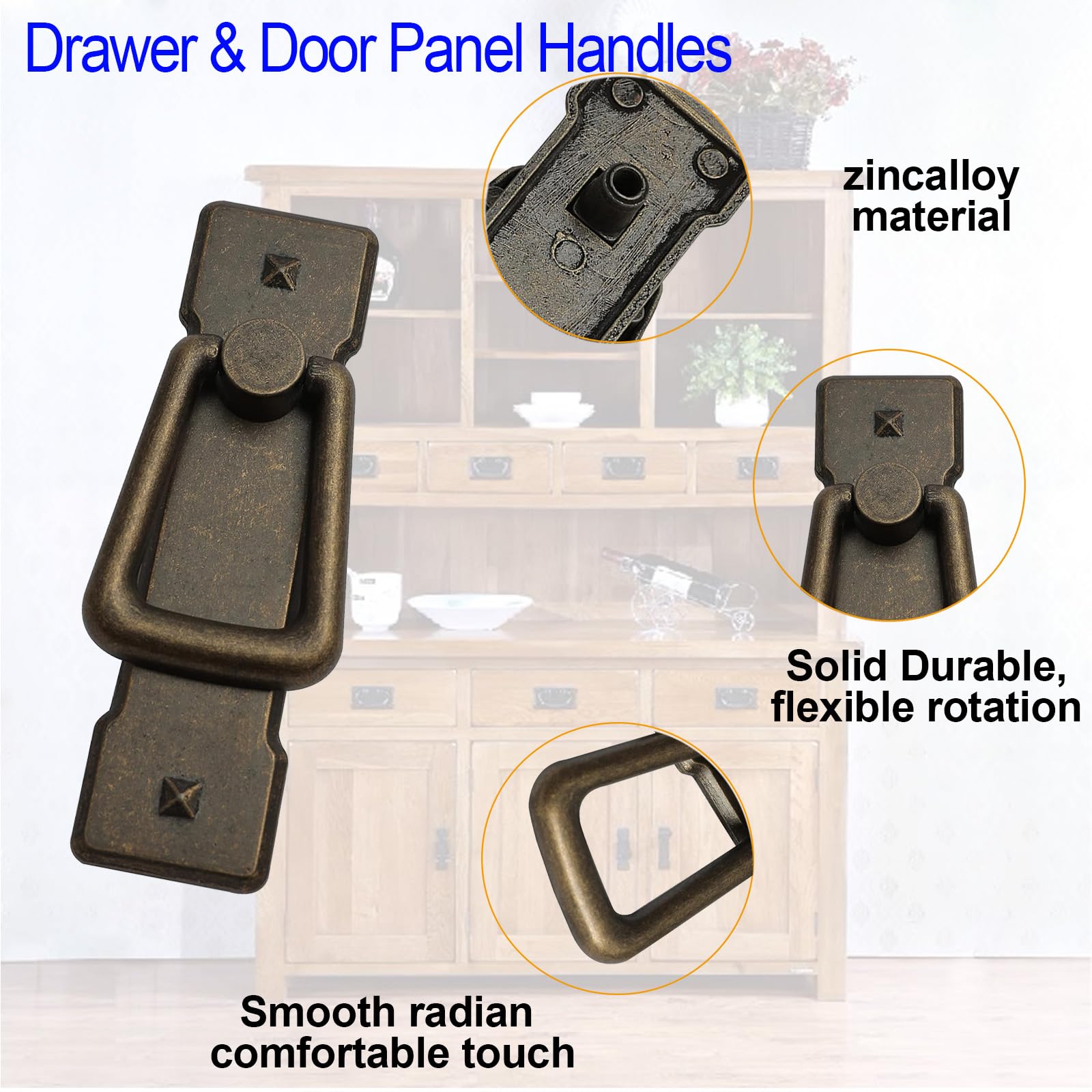 InYoHui 4PCS Vintage Drop Handles - Image 3