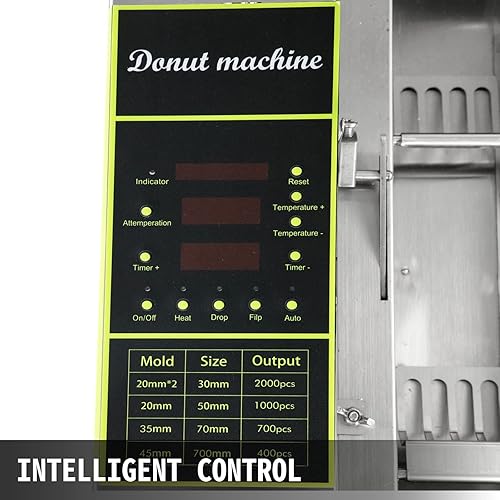 Miniatura 3 de Máquina automática comercial para hacer donas, fabricante de donas automático de una sola fila, fabricante de donas de tolva de 7L con moldes de 3