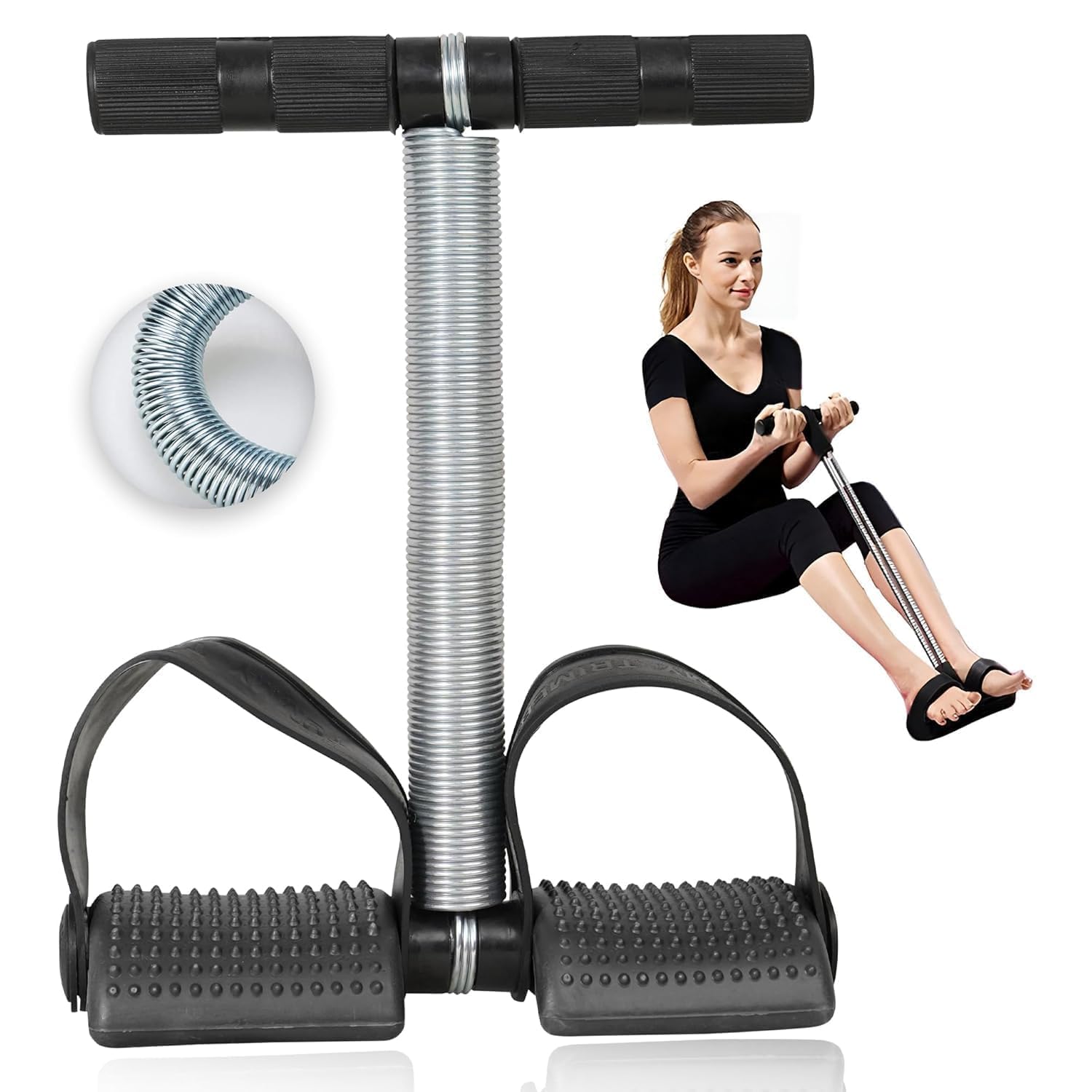 Single Tummy Trimmer Ab Exerciser Body Toner for Men & Women, Fat Burner, Abdominal Workout, Spring Resistance, Foot Pedals, Home Fitness-image-16