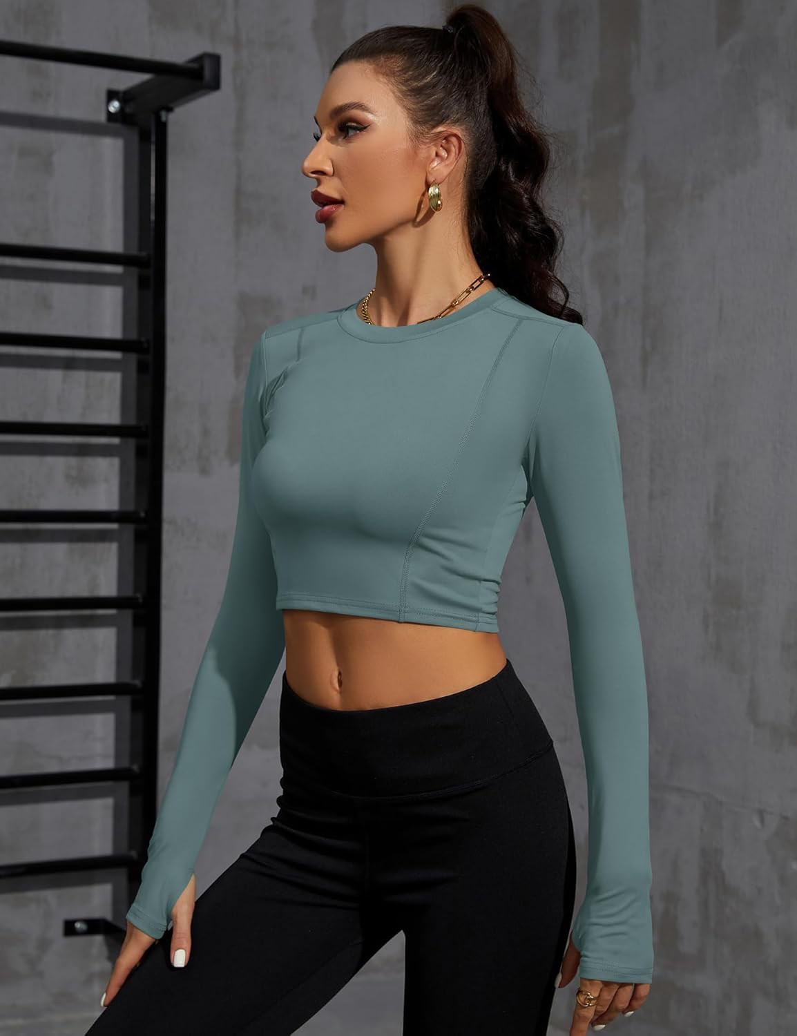 Loovoo Women Workout Shirts 1/2/3 Pack Athletic Compression Tee Dry Fit Yoga Gym Basic Tops - Image 3