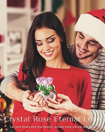 Miniatura 3 de DENIMOMO Figura de rosa de cristal adecuada para decoración de habitación flor de cristal para regalo de madre Navidad cumpleaños día de San Valentín