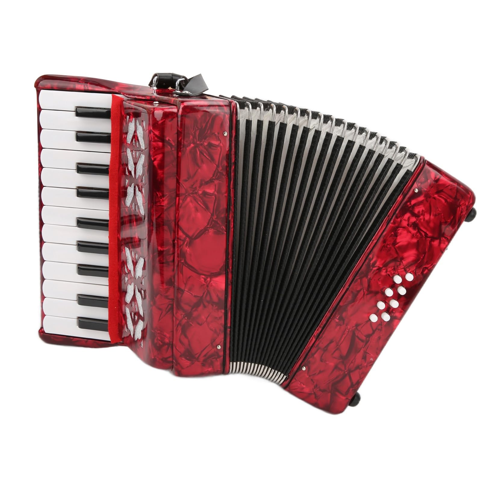 Doact Accordéons, Instrument D'Accordéon pour Adultes, Instrument D'Accordéon, Accordéon, (IRIN a autorisé) 22 Touches 8 Basses Piano Accordéon Débutant Accordéon AR-80 Rouge 5gk8cts96w