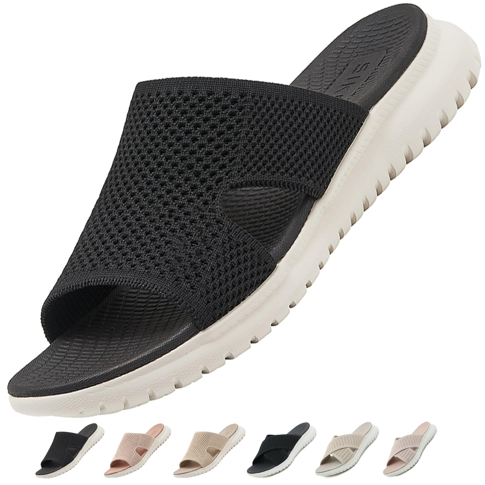 ZDQ Sandalen Damen Sommer Leichte Bequem Pantoletten mit Weich Fussbett, Gr.35-42