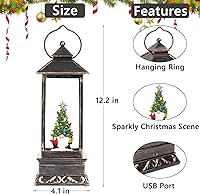 Vista 76 de Linterna musical de globo de nieve de Navidad, linterna giratoria brillante de 12 pulgadas con temporizador de 6 horas, alimentado por USB