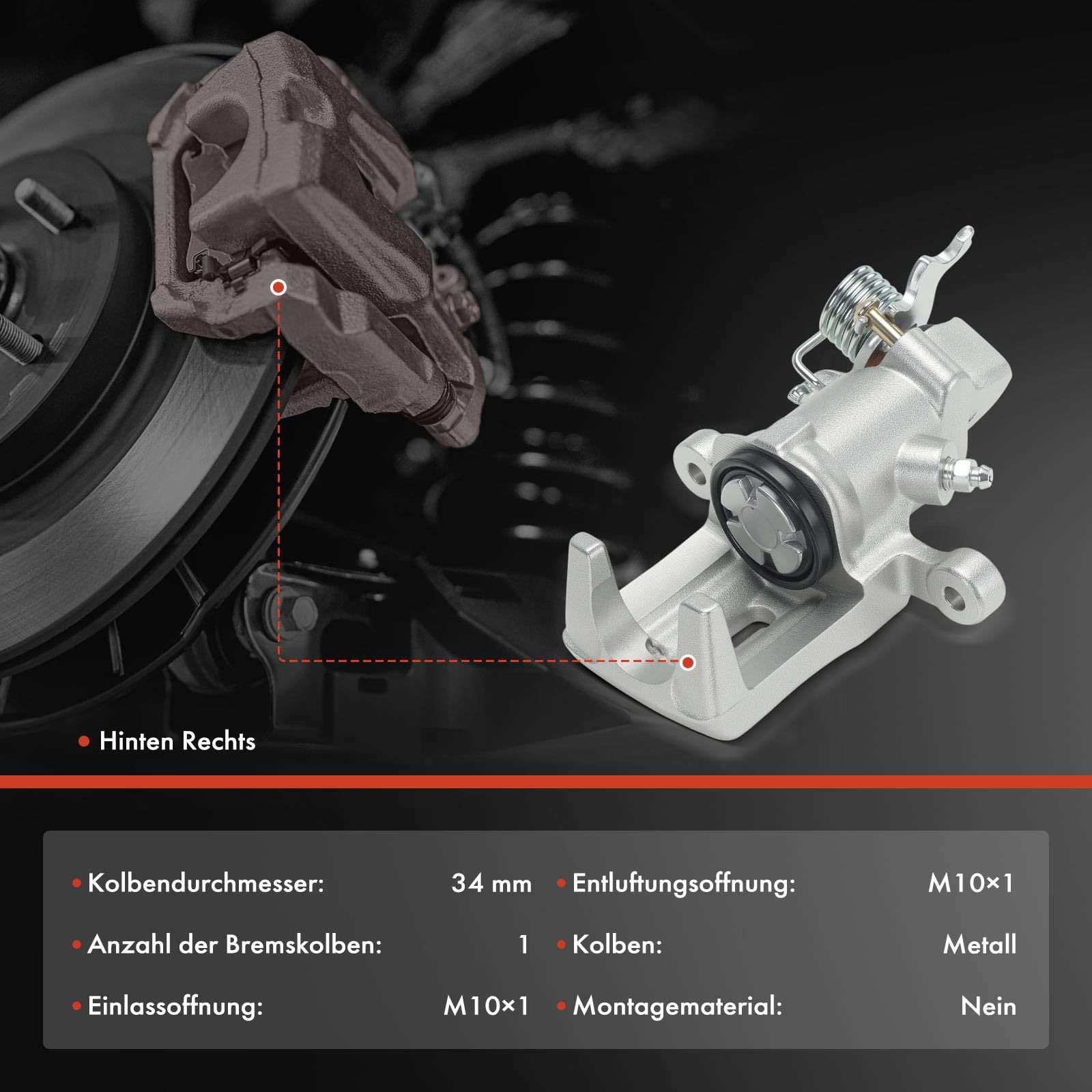 Frankberg Pinza de freno Trasera derecha Compatible con Cerato LD Cerato Berlina LD Elantra XD Replace# 343633,582302F300