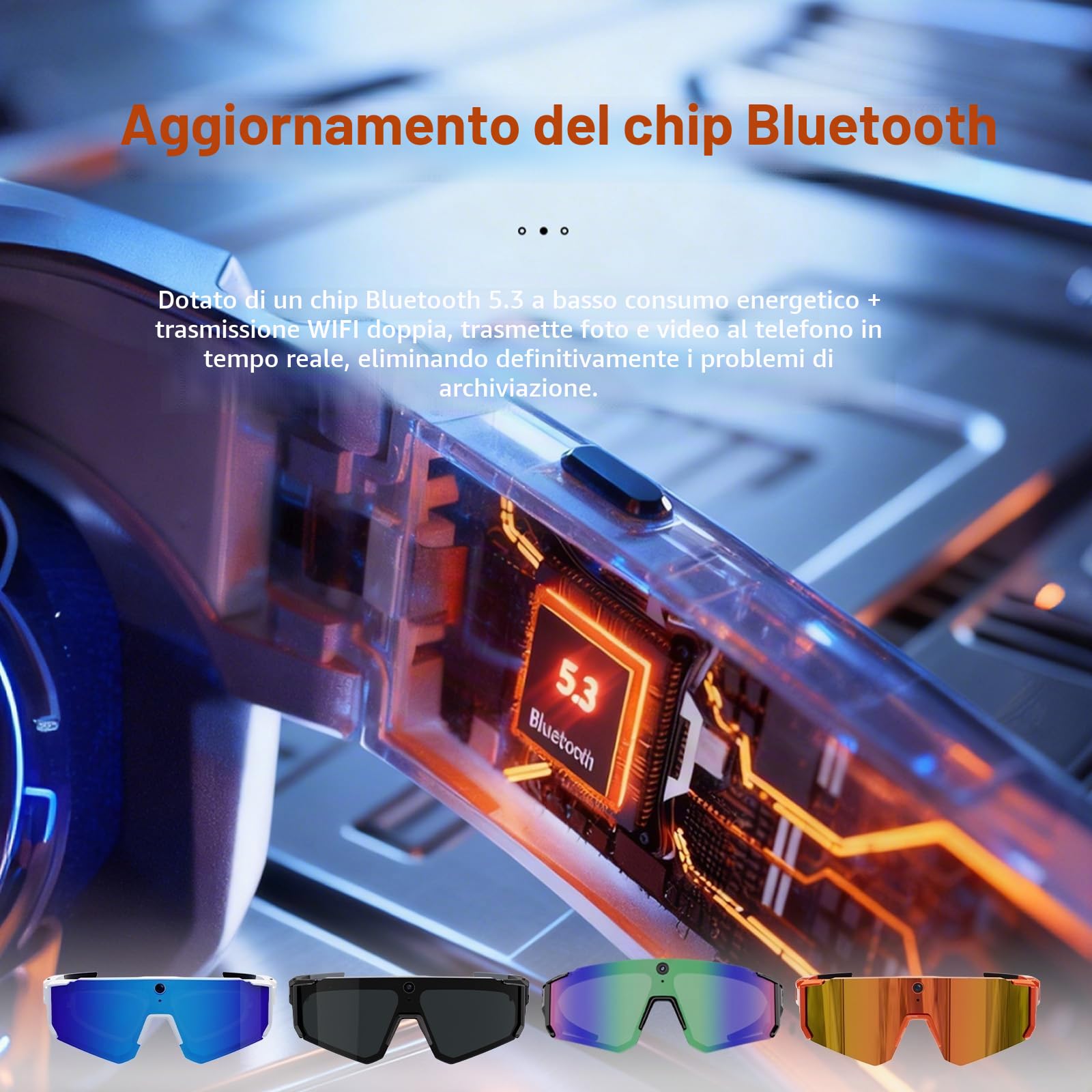 2026 Occhiali Smart con Videocamera AI 4K con stabilizzazione | con Bluetooth, controllo vocale, riconoscimento oggetti, occhiali polarizzati ChatGPT
