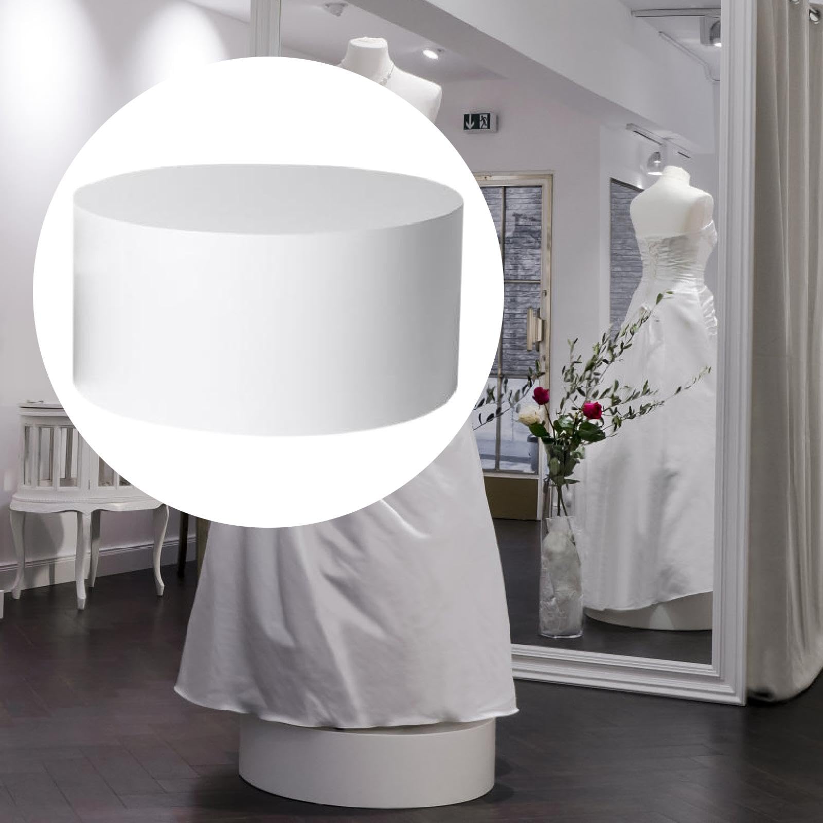 Qianly Round Mannequin Display Stand Bridal Shop Riser Stand Versatile Shelf Display Base for Model Dressing Room Showcase , White