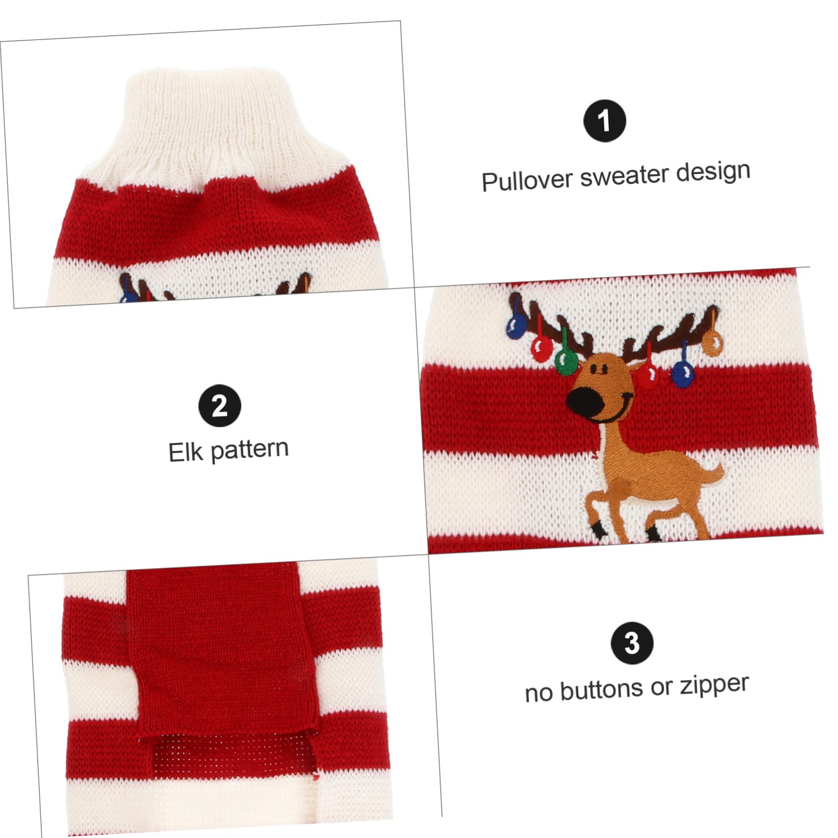 BESPORTBLE Suéter de Punto para Perro de Navidad Suéter de Mascotas de Invierno Color Rojo para Fiestas de Perros